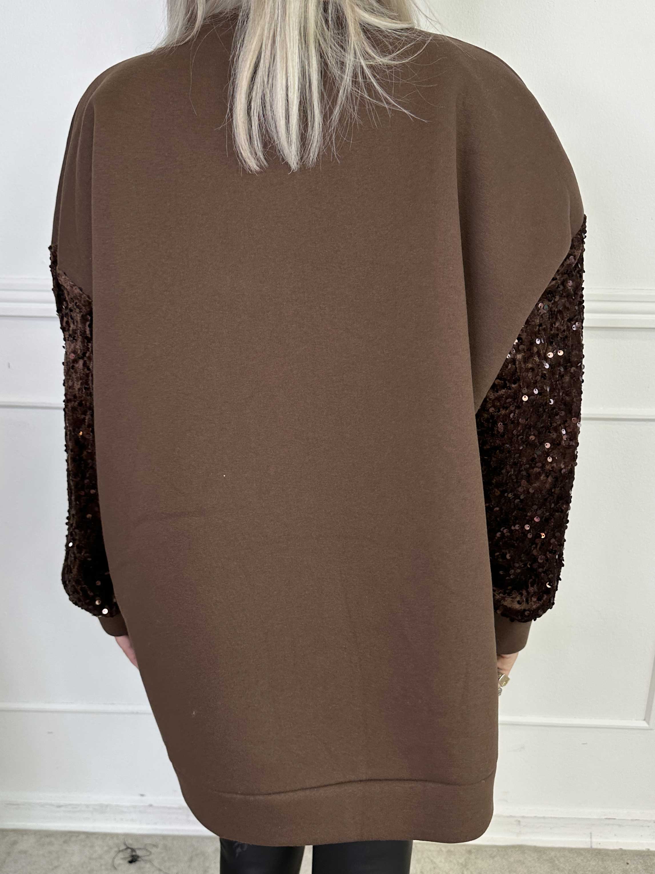 Cytherea - Oversized sweatshirt i bomuld med pailletter på ærmet