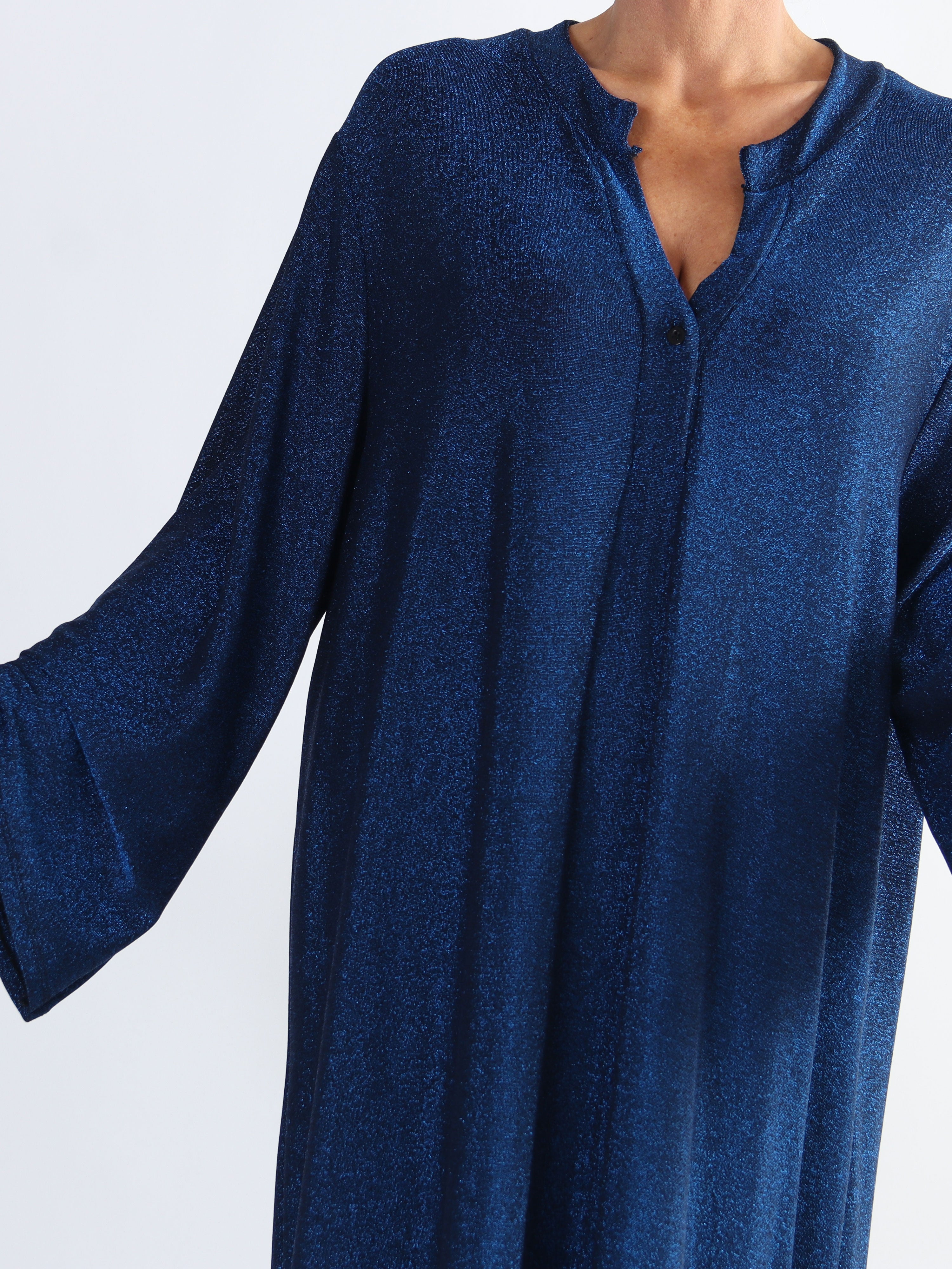 Damaris - Lang plus size kjole med glimmertråde