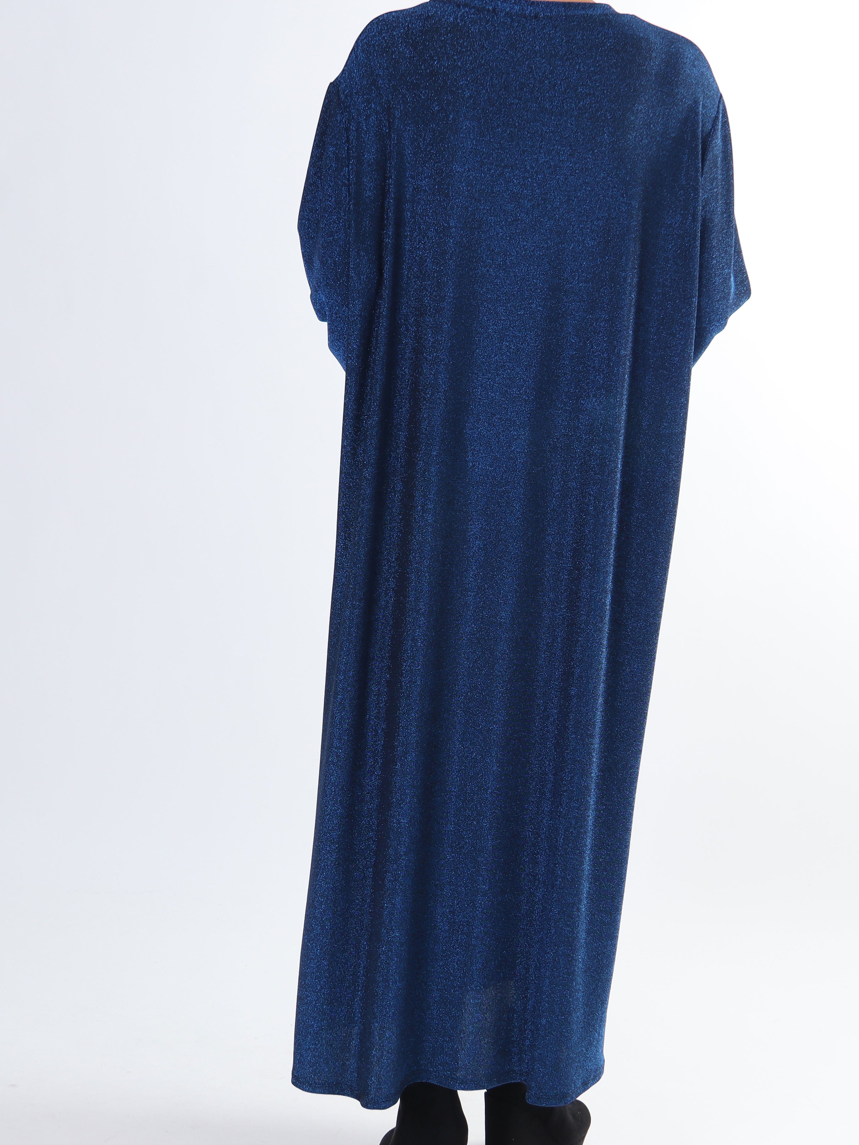 Damaris - Lang plus size kjole med glimmertråde