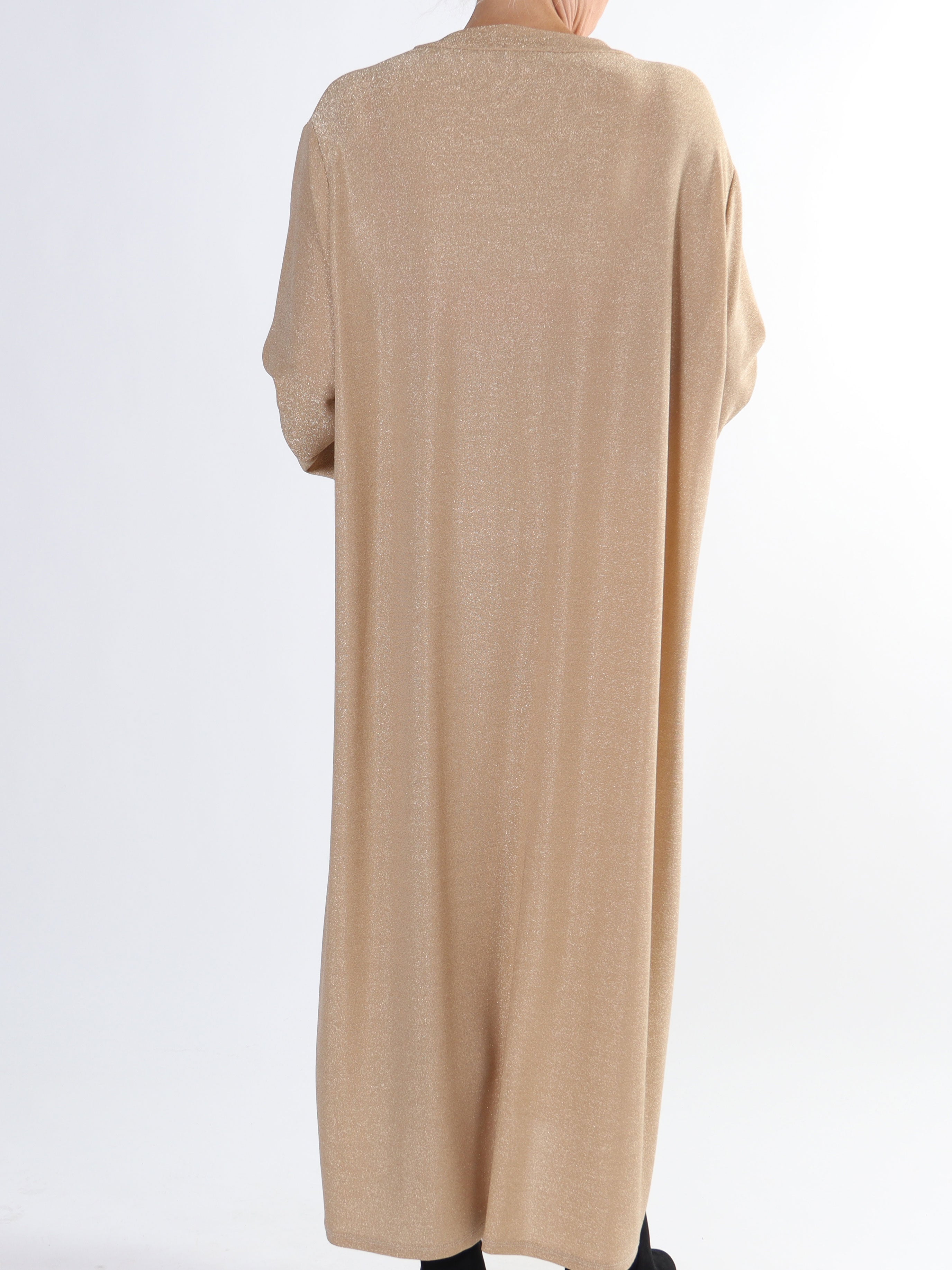 Damaris - Lang plus size kjole med glimmertråde