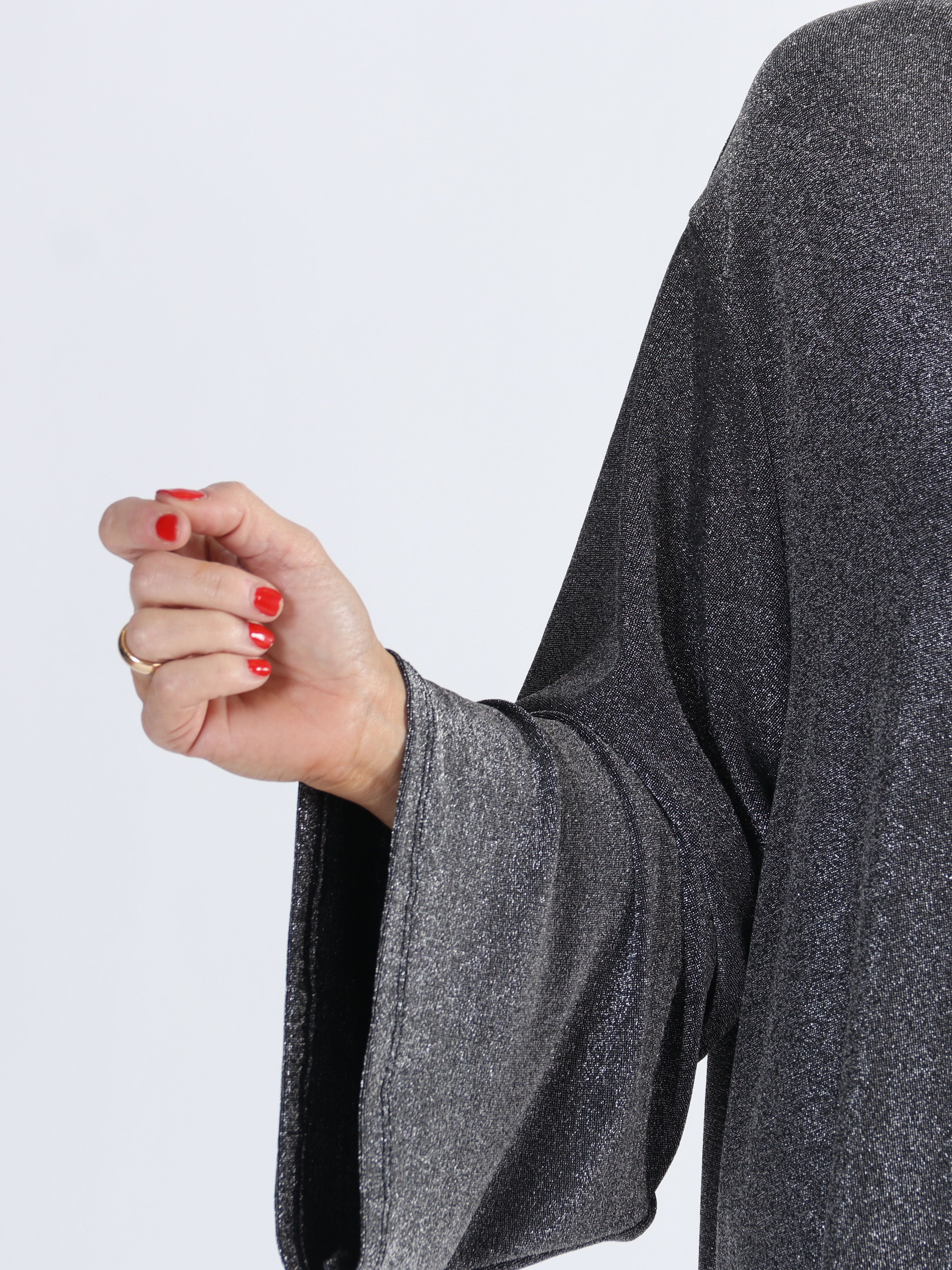 Damaris - Lang plus size kjole med glimmertråde