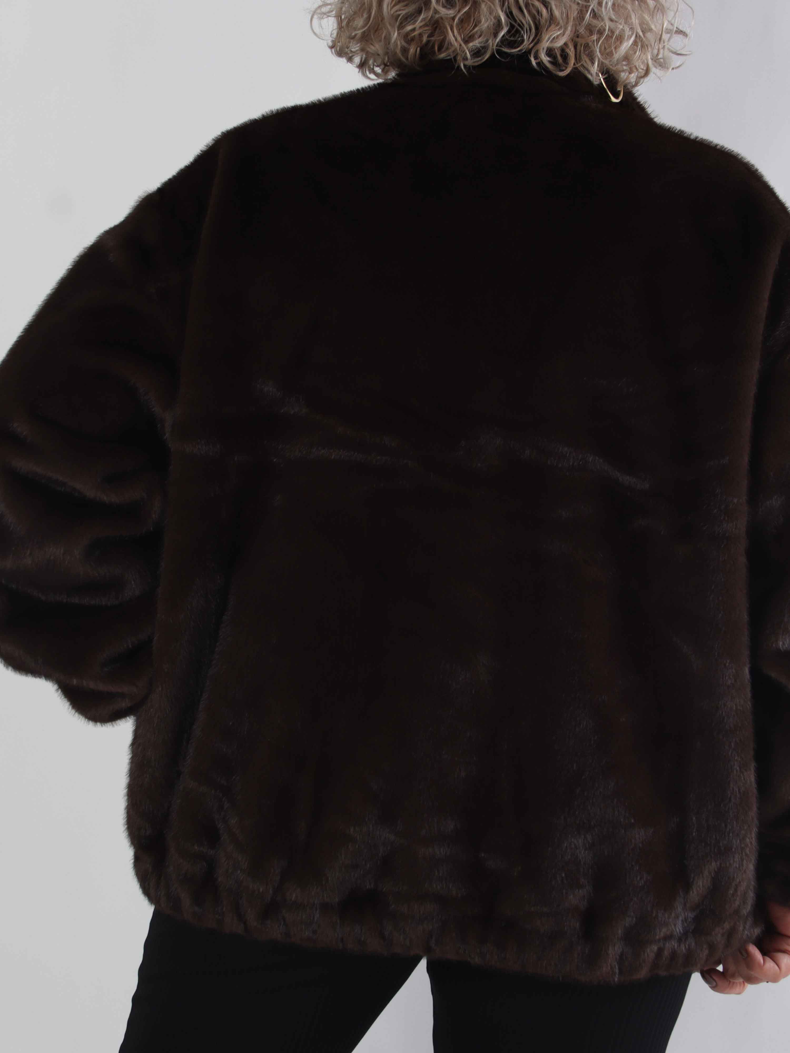 Daniela - Blød faux fur bomberjakke