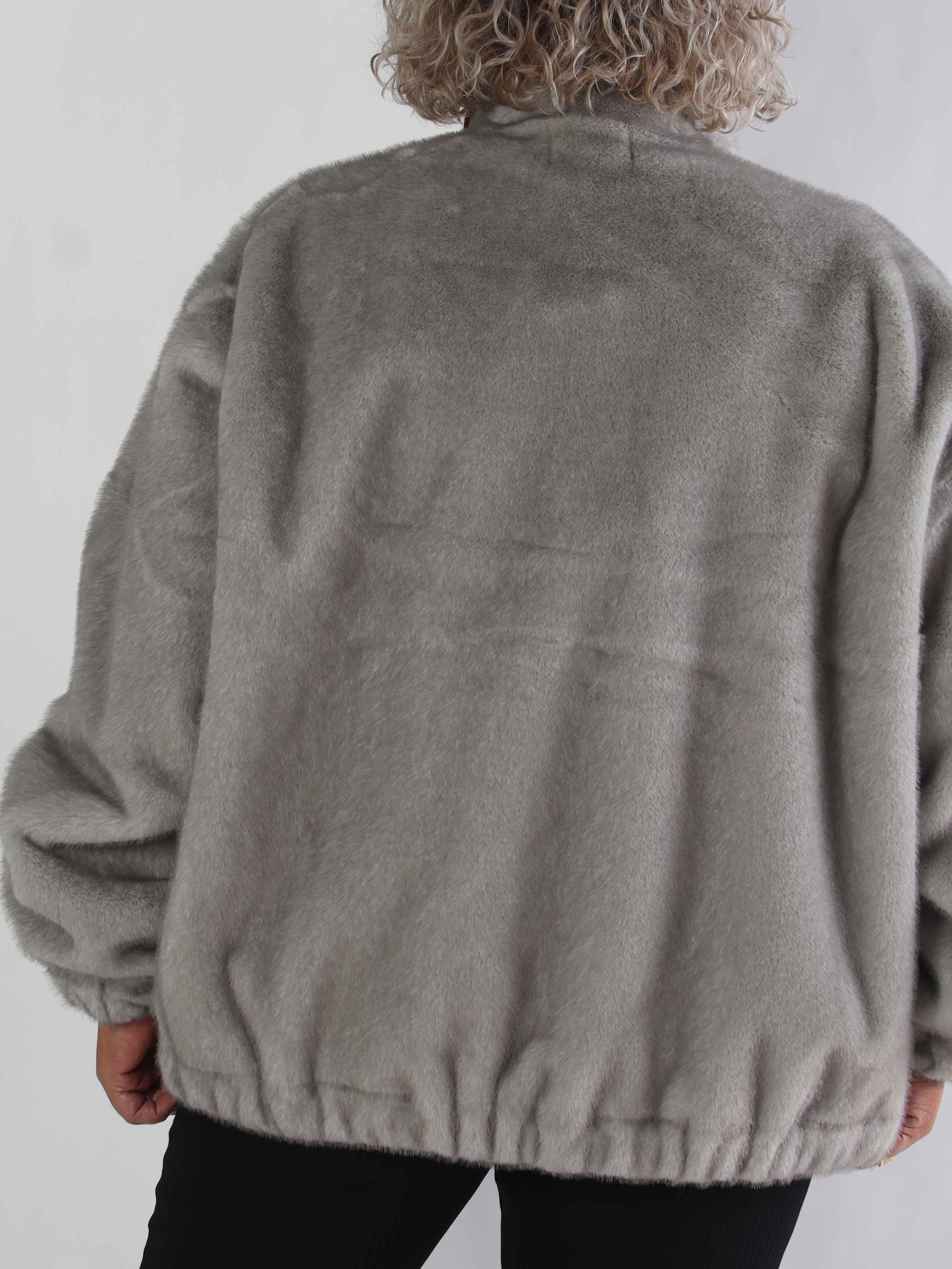 Daniela - Blød faux fur bomberjakke