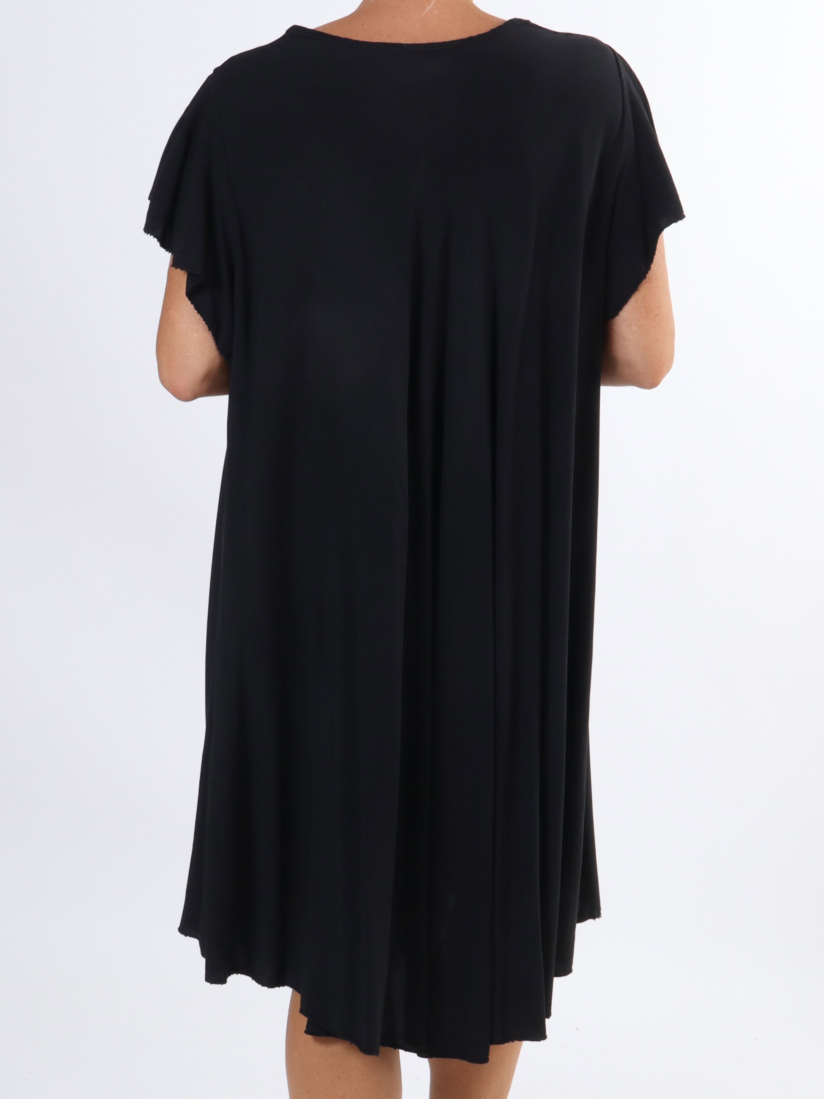 Davina - Simpel plus size kjole i viskose med t-shirt ærmer