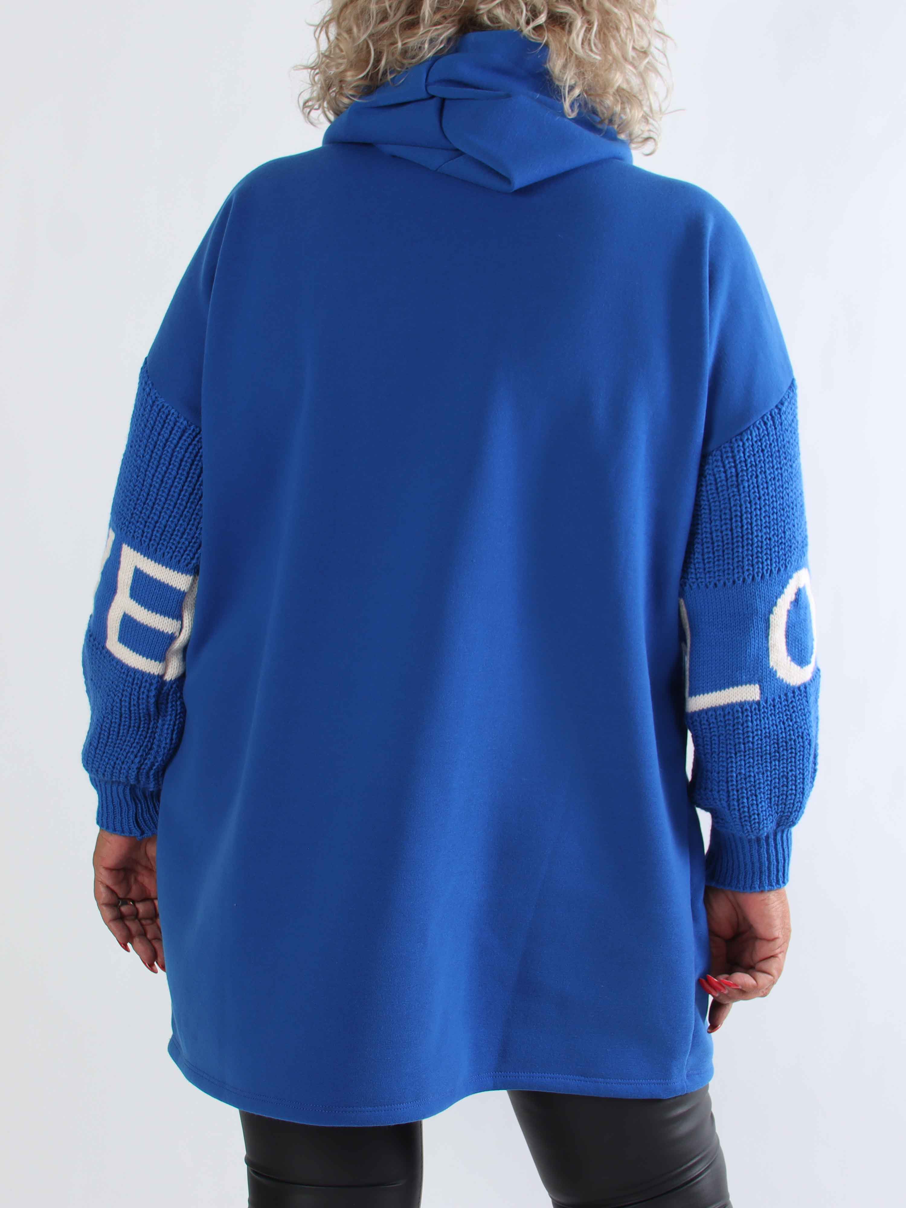 Debbie Hoodie - Plus size hoodie med strikærmer