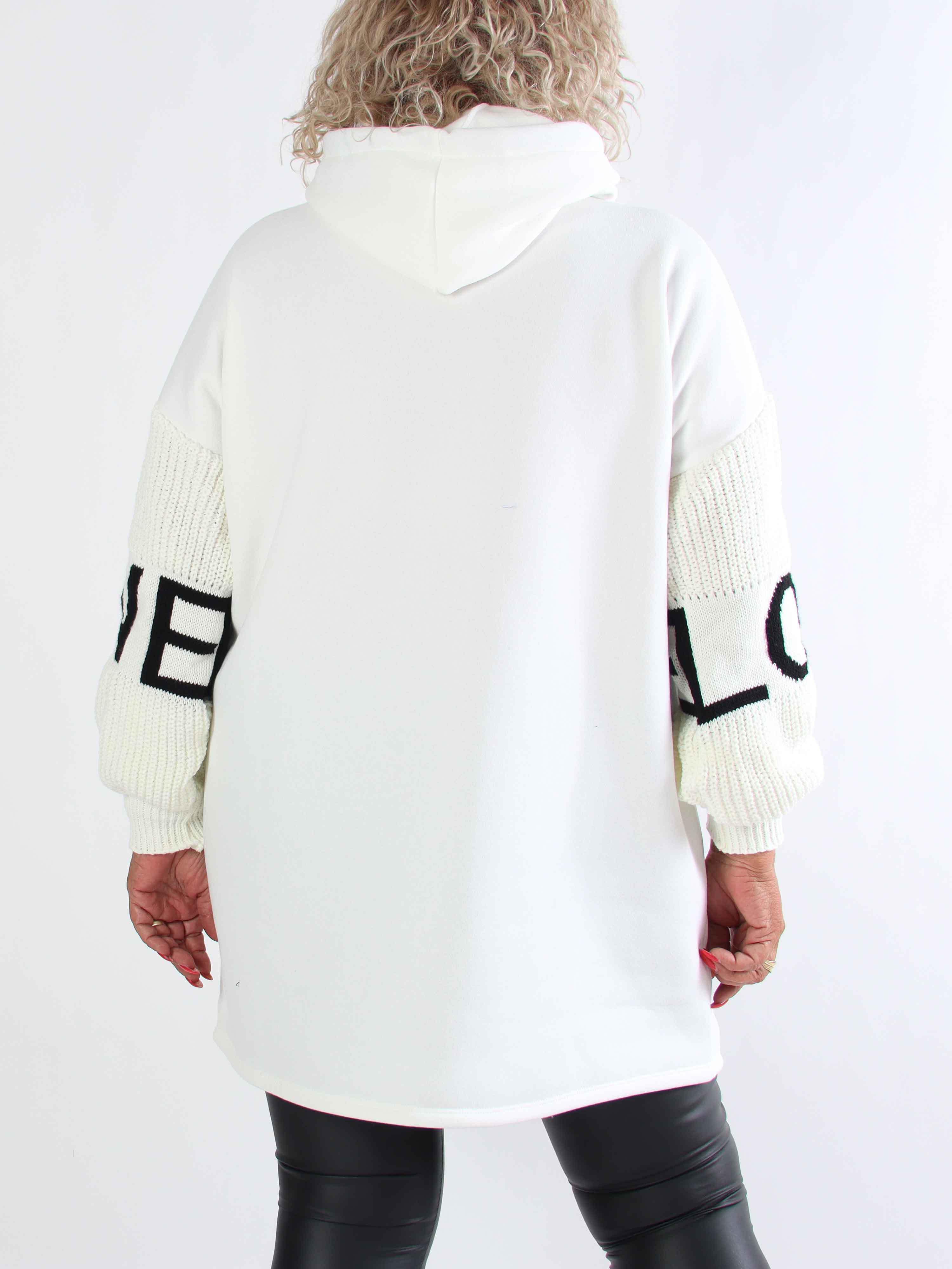 Debbie Hoodie - Plus size hoodie med strikærmer