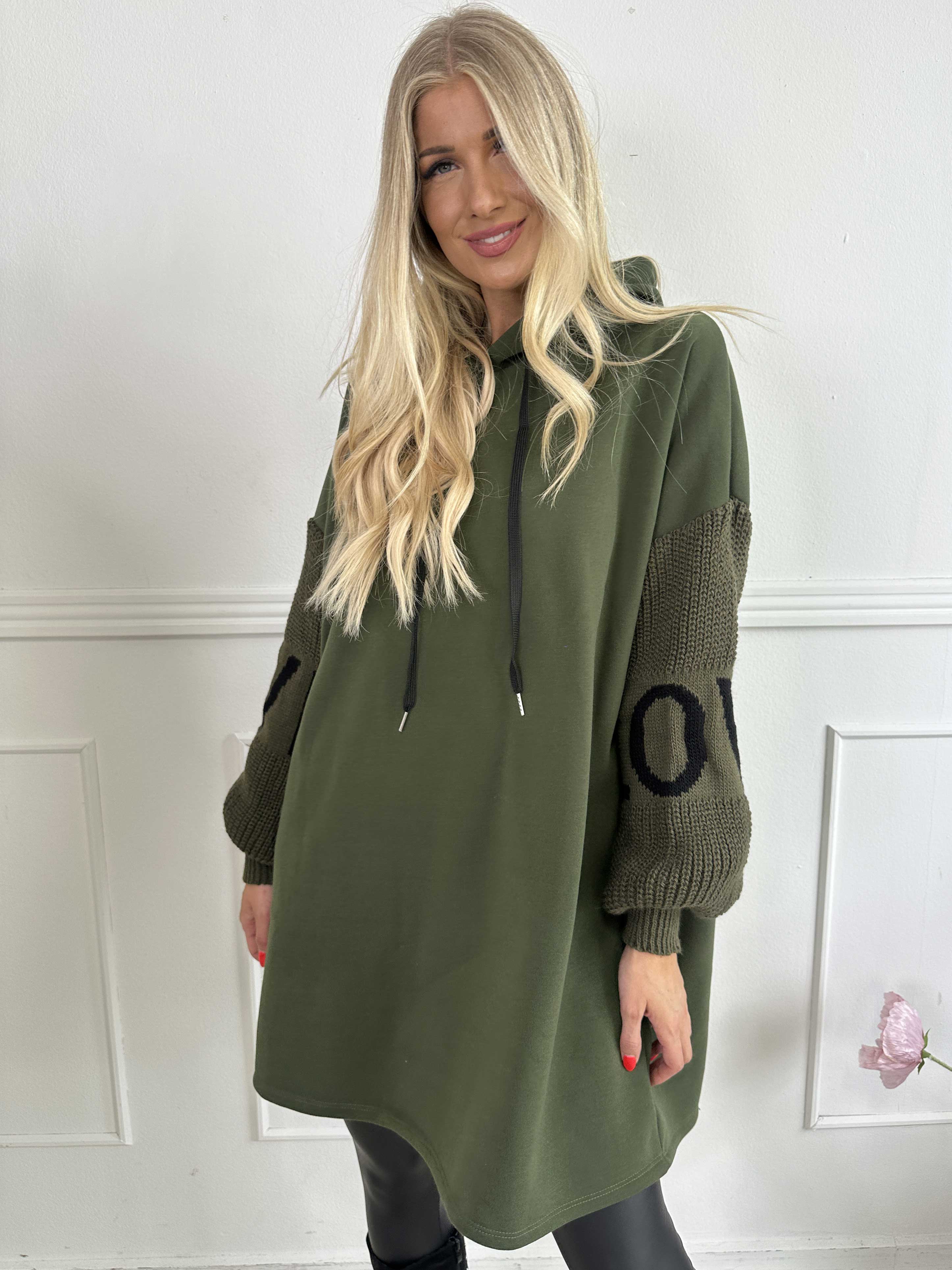 Debbie Hoodie - Oversized hoodie med strikærmer (bestseller)