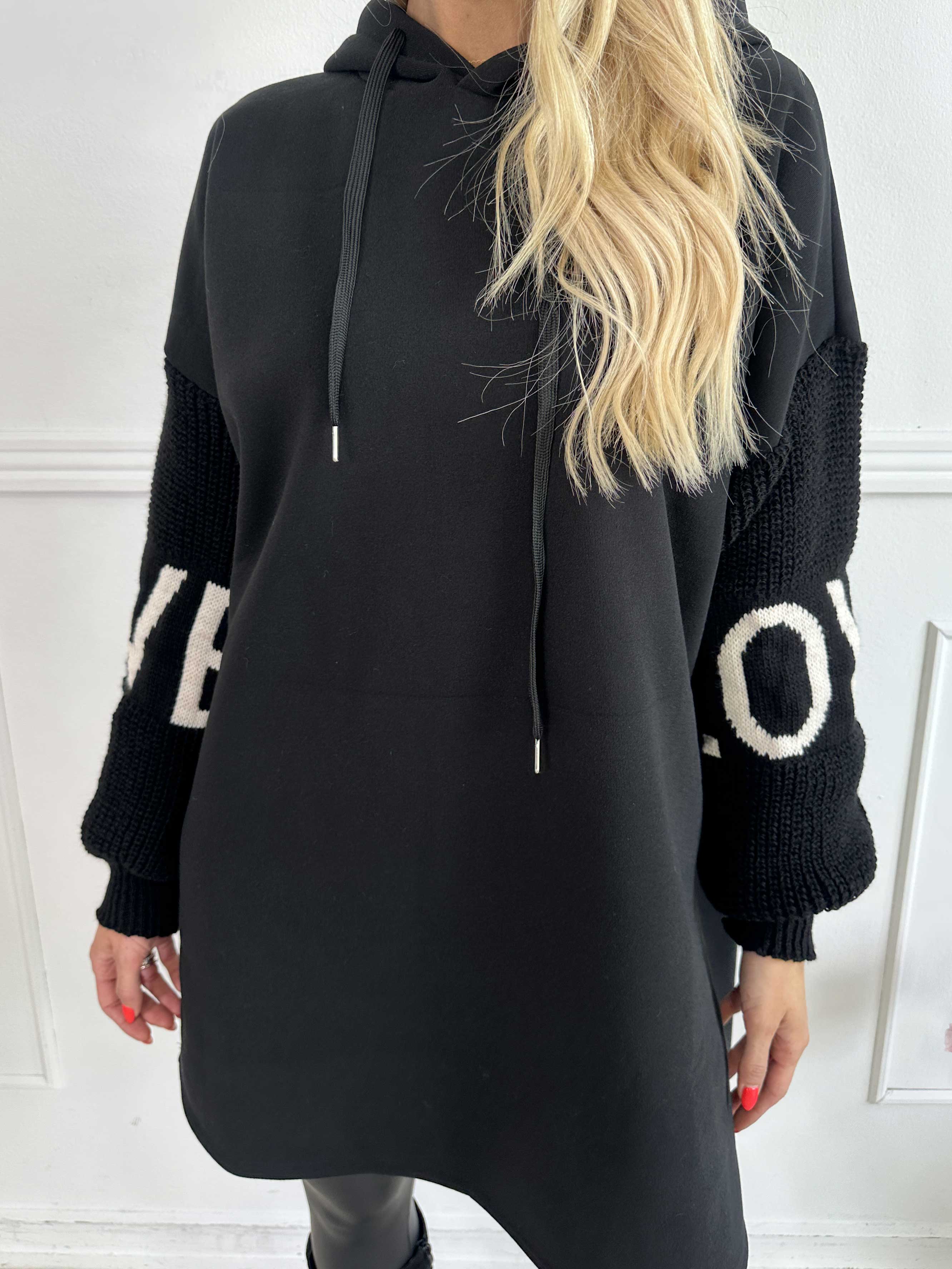 Debbie Hoodie - Oversized hoodie med strikærmer (bestseller)