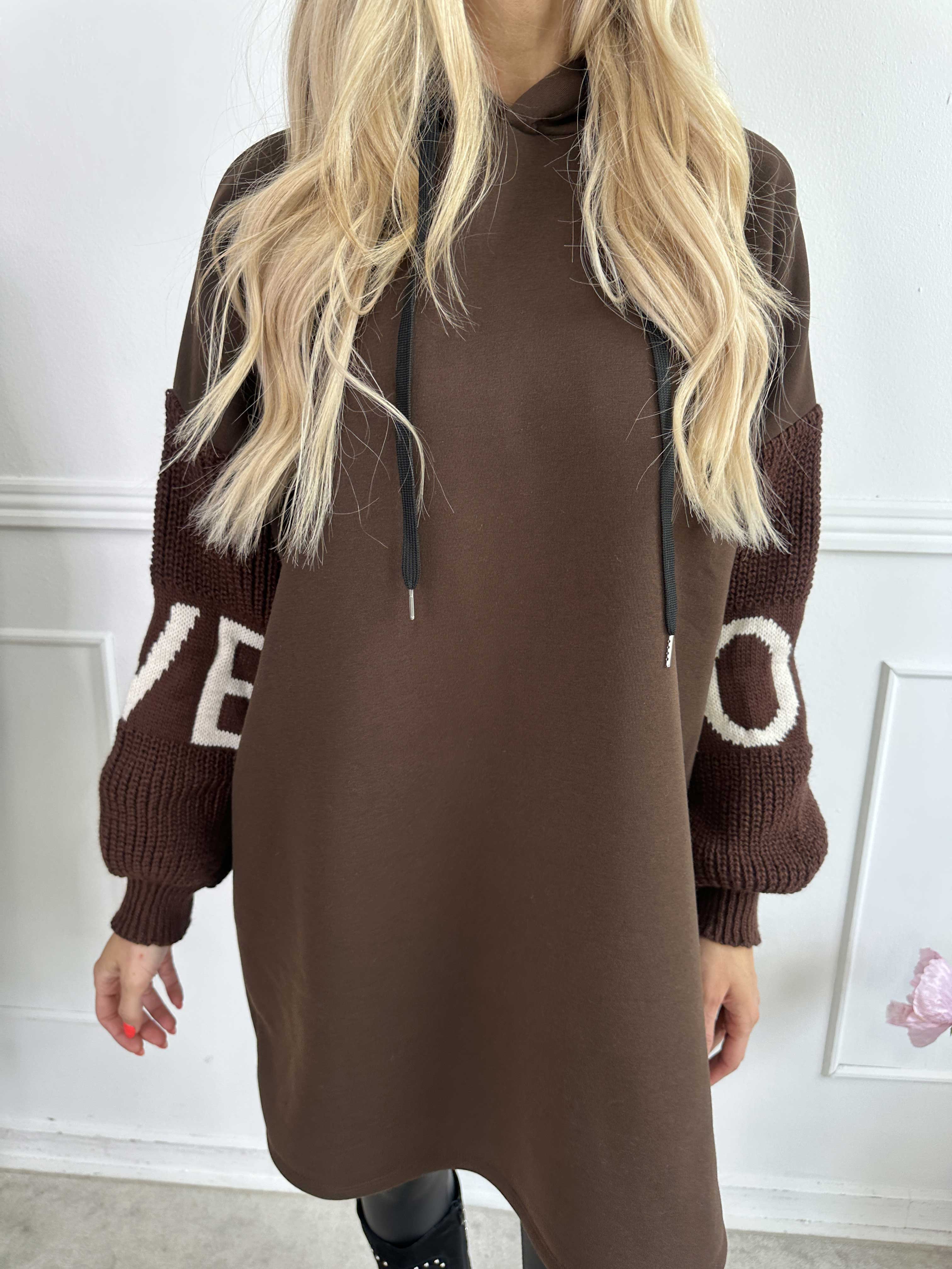 Debbie Hoodie - Oversized hoodie med strikærmer (bestseller)