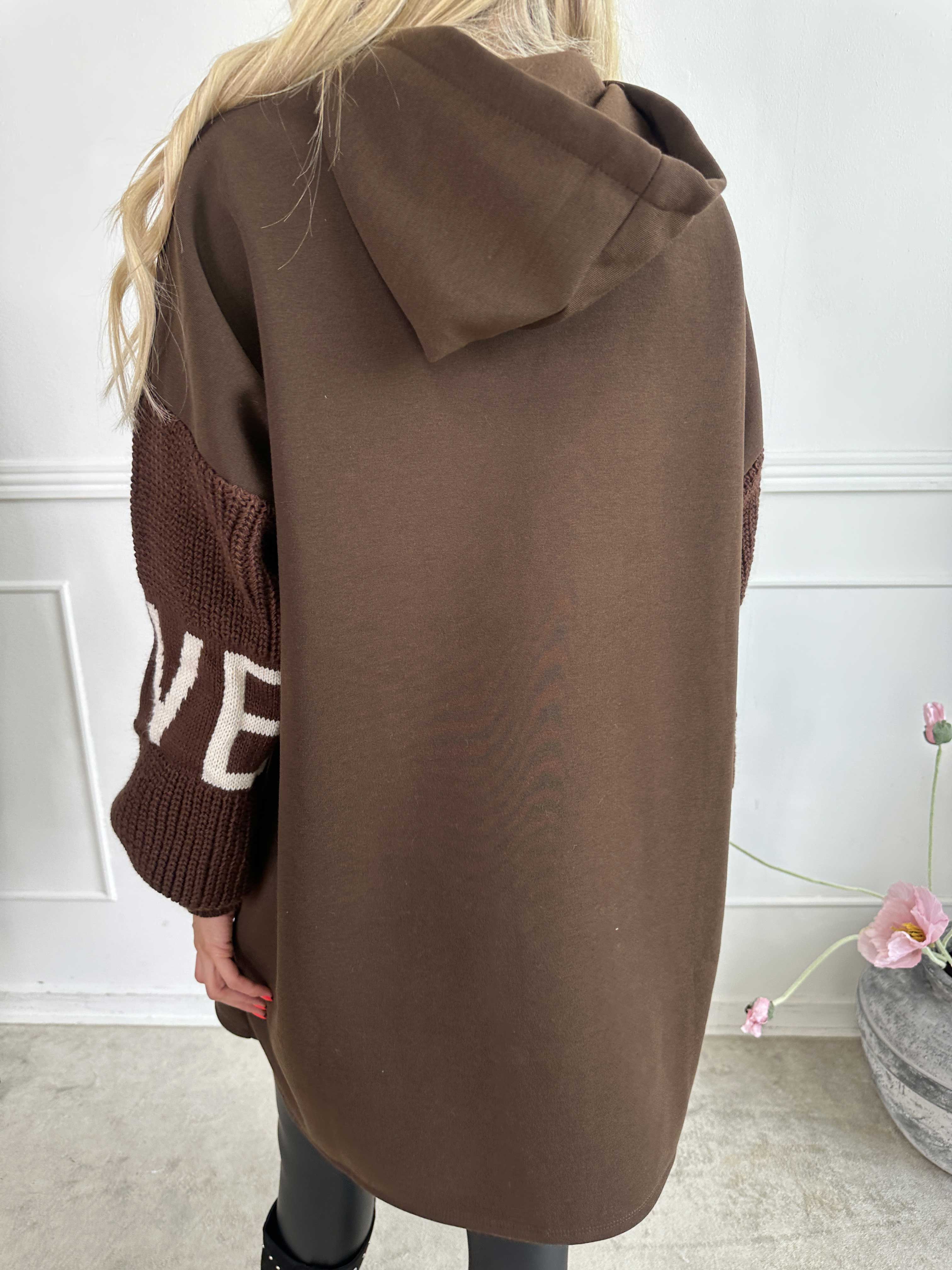 Debbie Hoodie - Oversized hoodie med strikærmer (bestseller)