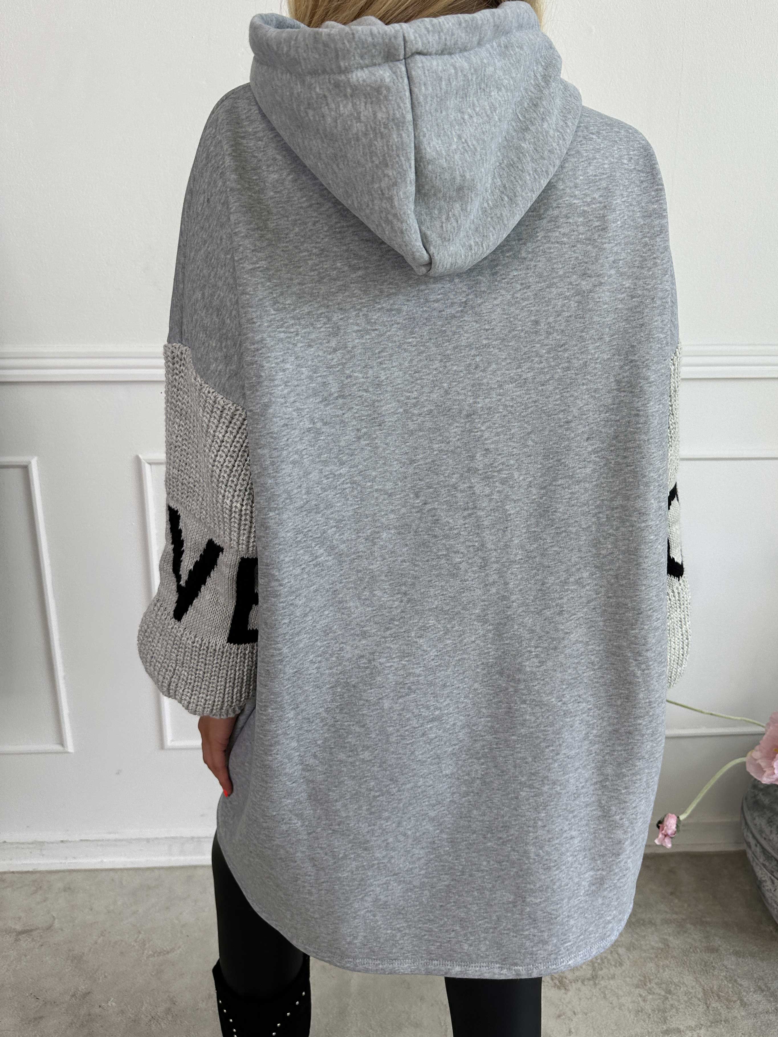 Debbie Hoodie - Oversized hoodie med strikærmer (bestseller)