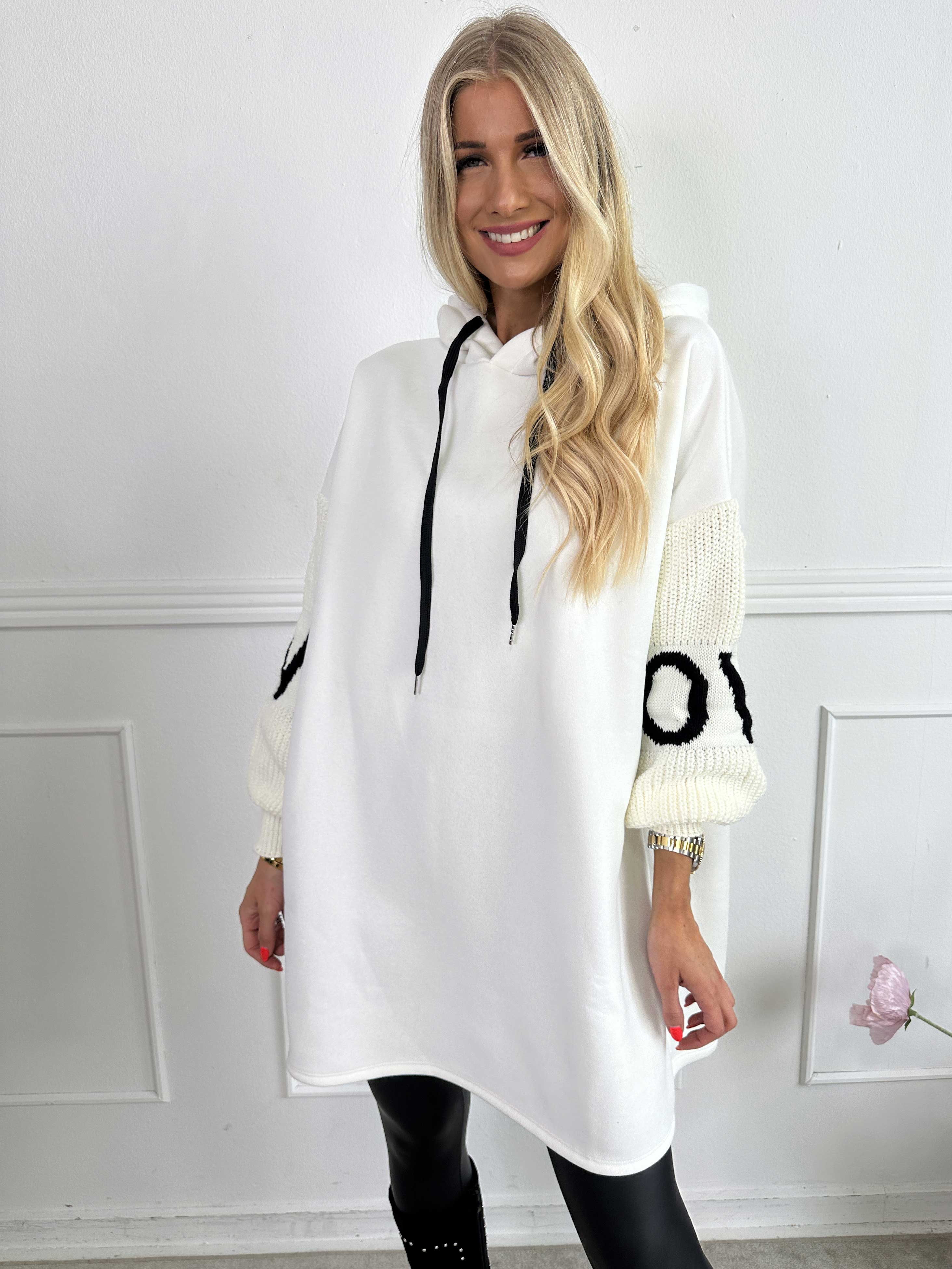 Debbie Hoodie - Oversized hoodie med strikærmer (bestseller)