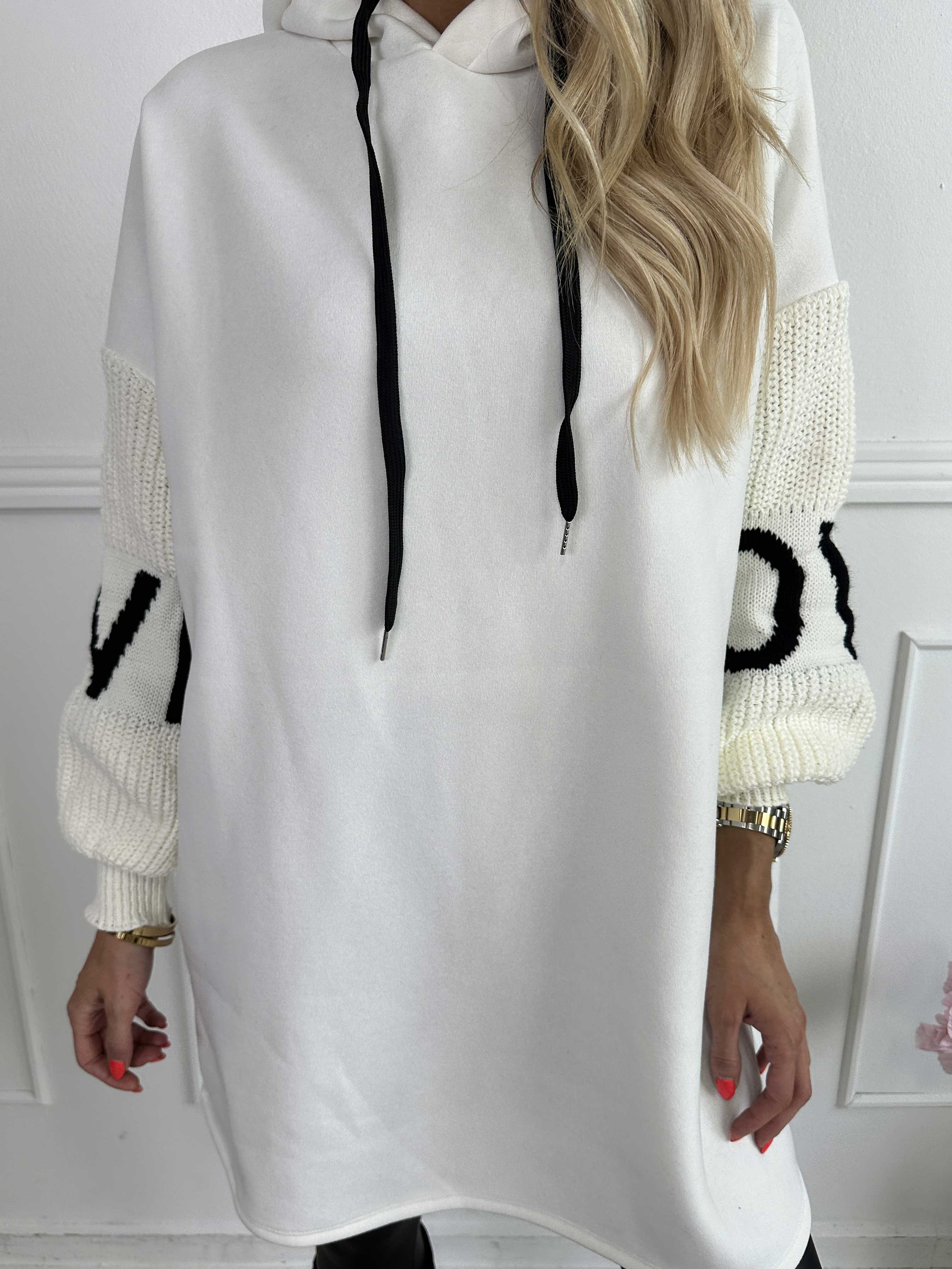 Debbie Hoodie - Oversized hoodie med strikærmer (bestseller)