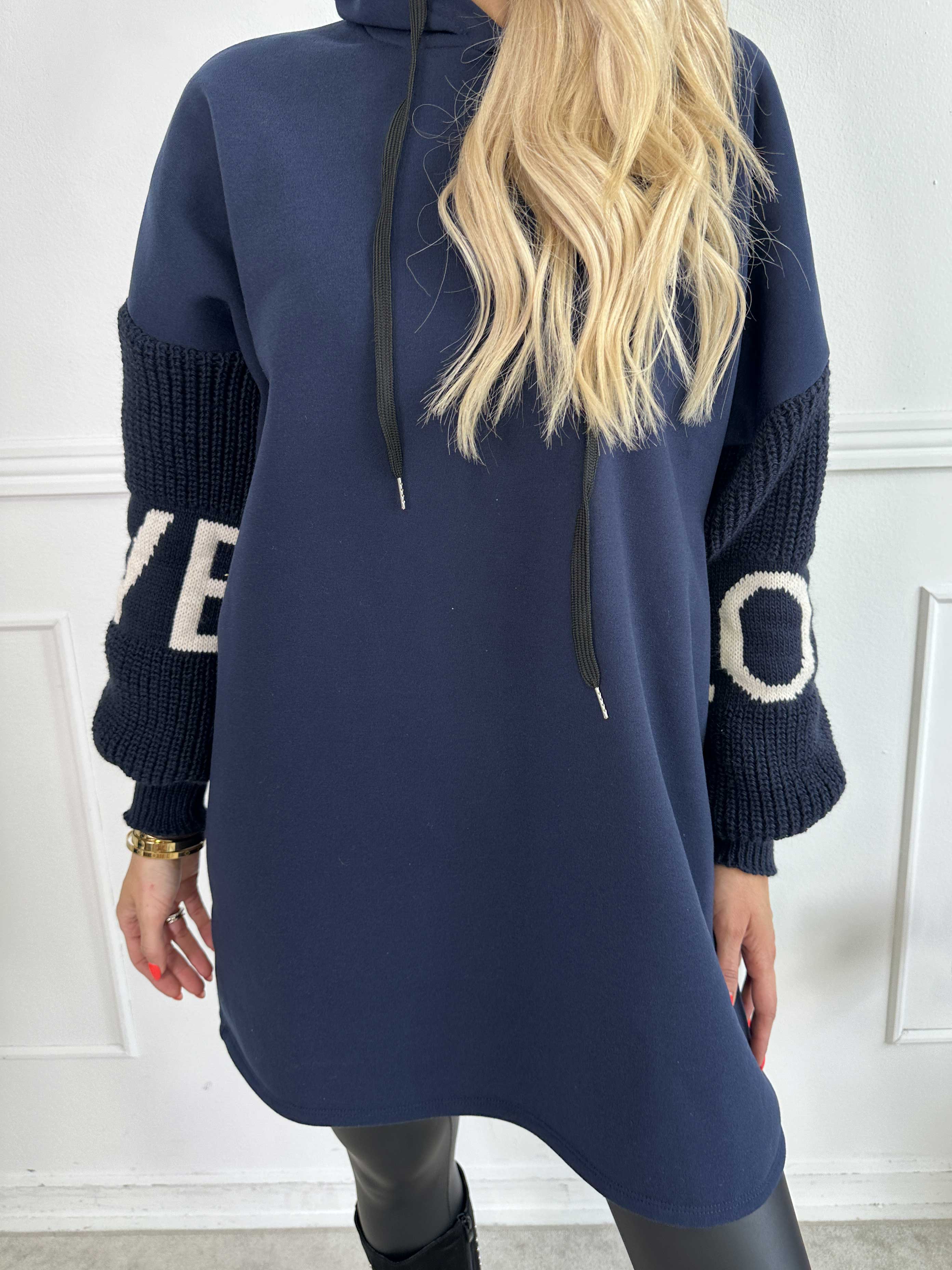 Debbie Hoodie - Oversized hoodie med strikærmer (bestseller)