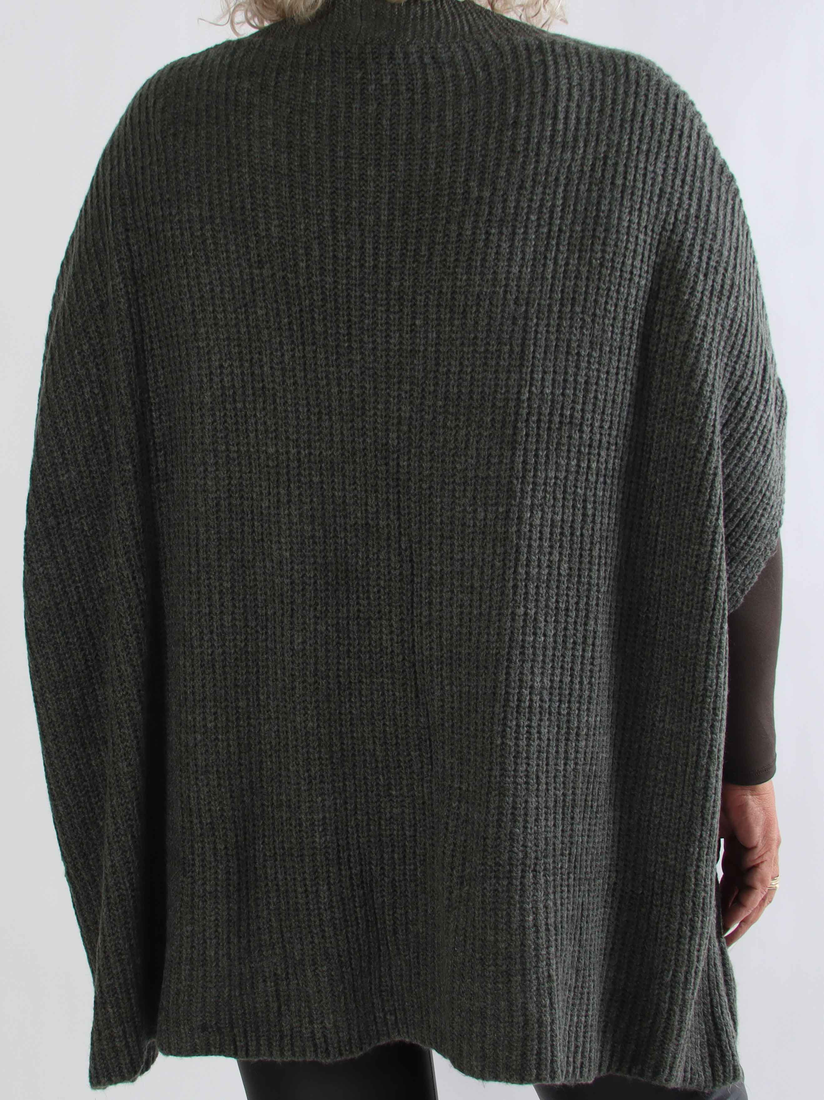 Delfini - Plus size strikcardigan med korte ærmer