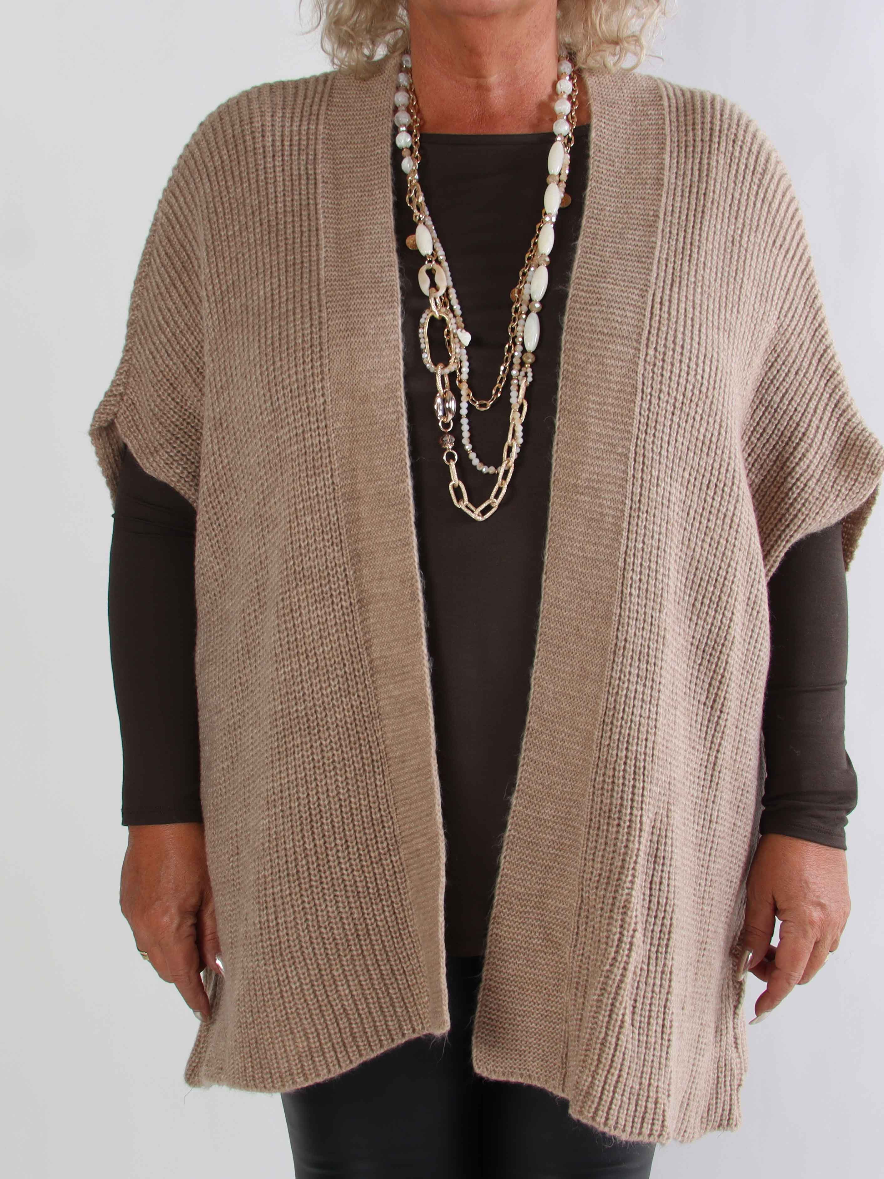 Delfini - Plus size strikcardigan med korte ærmer