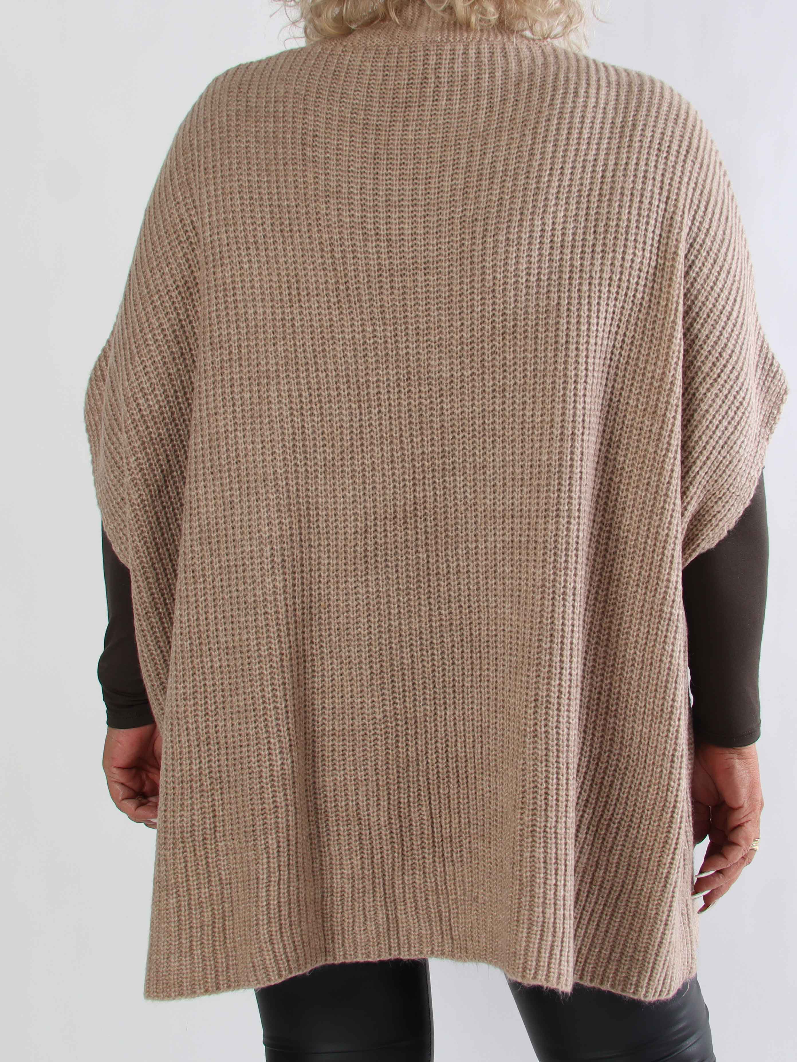 Delfini - Plus size strikcardigan med korte ærmer