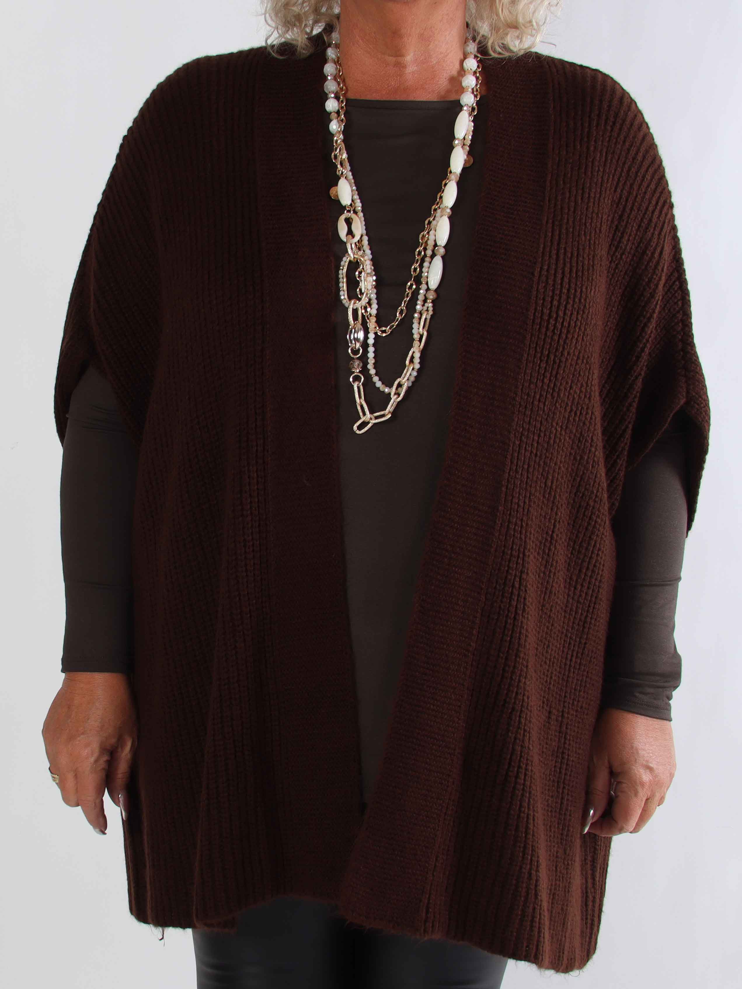 Delfini - Plus size strikcardigan med korte ærmer