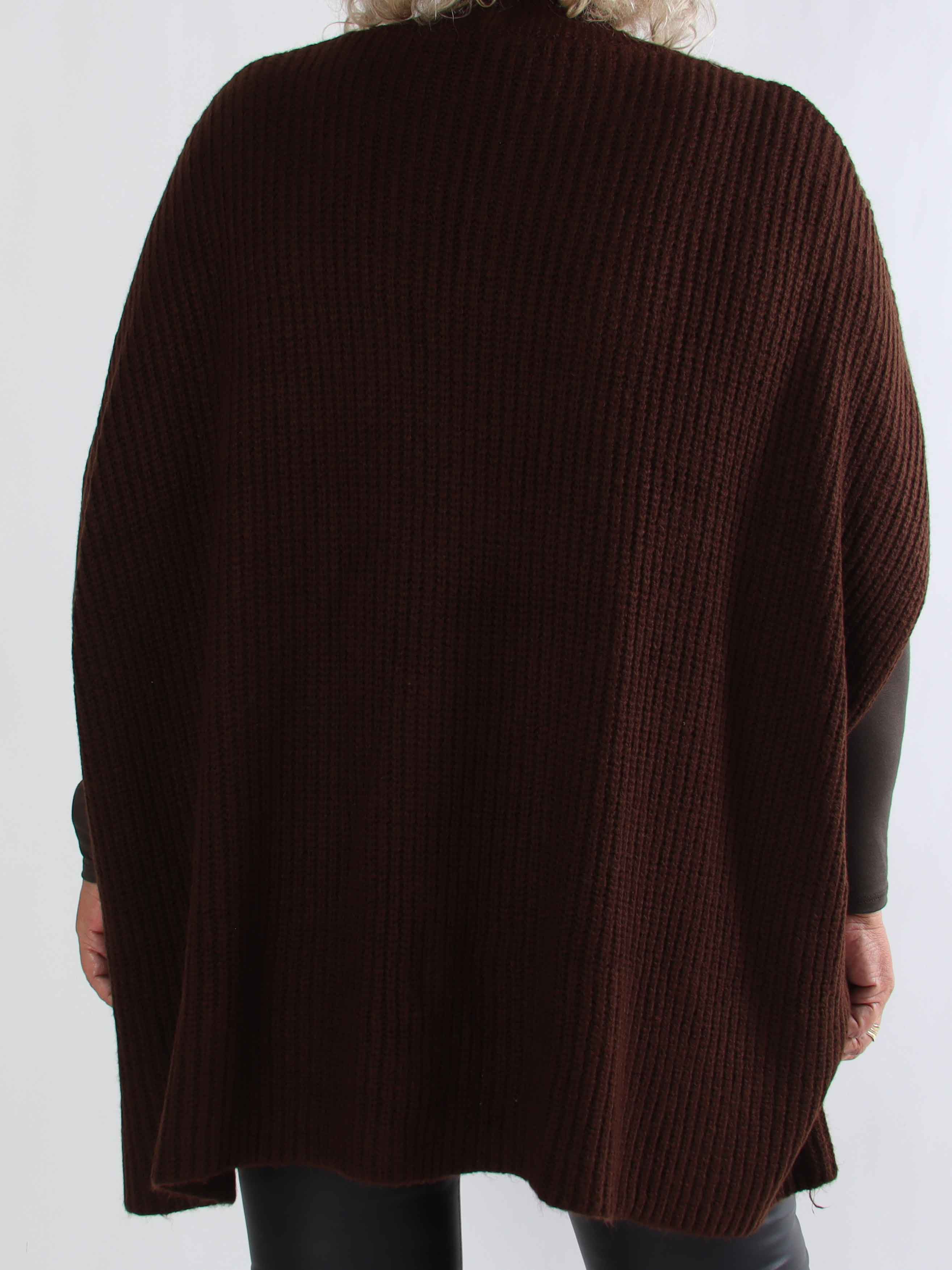 Delfini - Plus size strikcardigan med korte ærmer