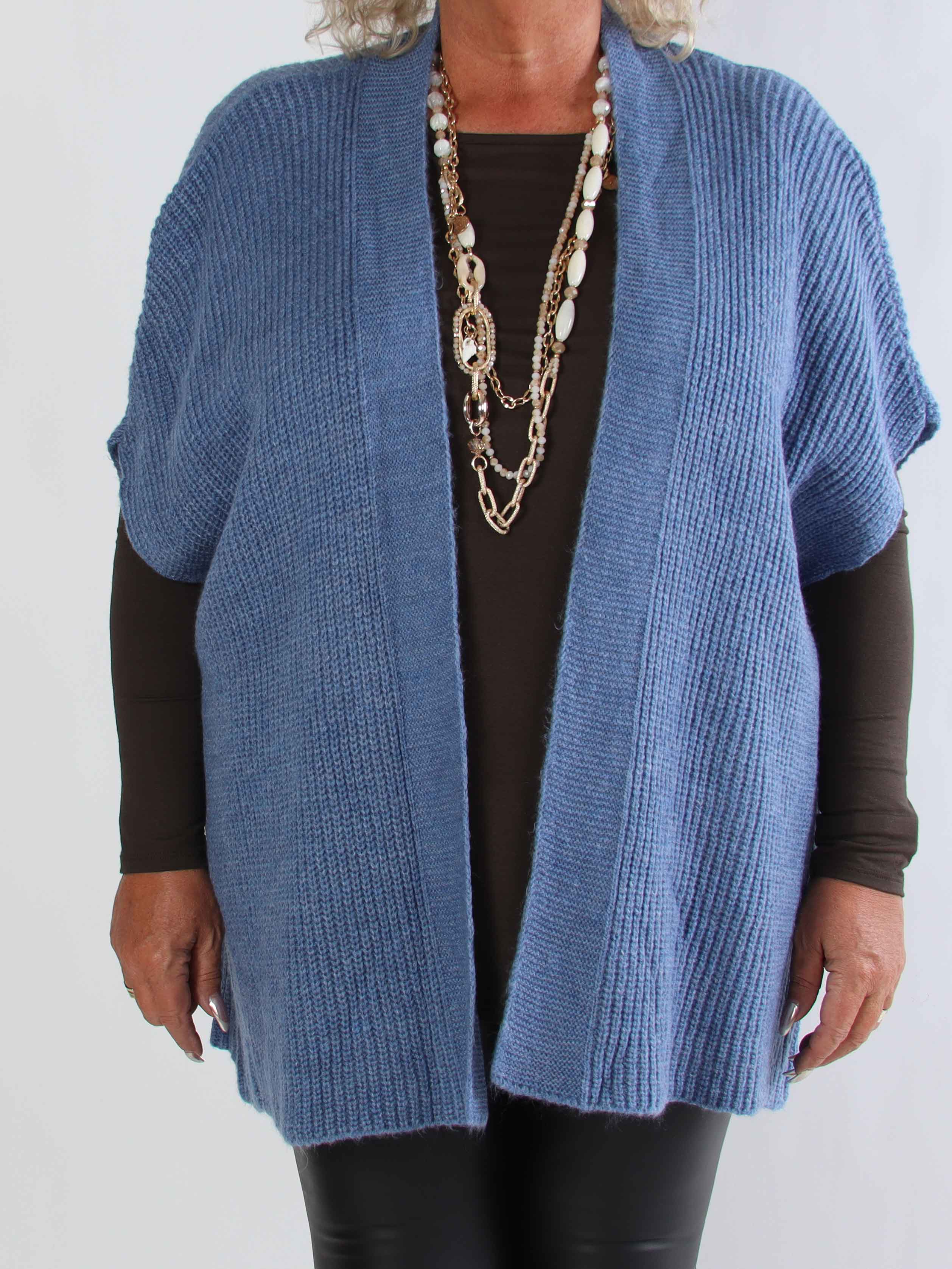 Delfini - Plus size strikcardigan med korte ærmer