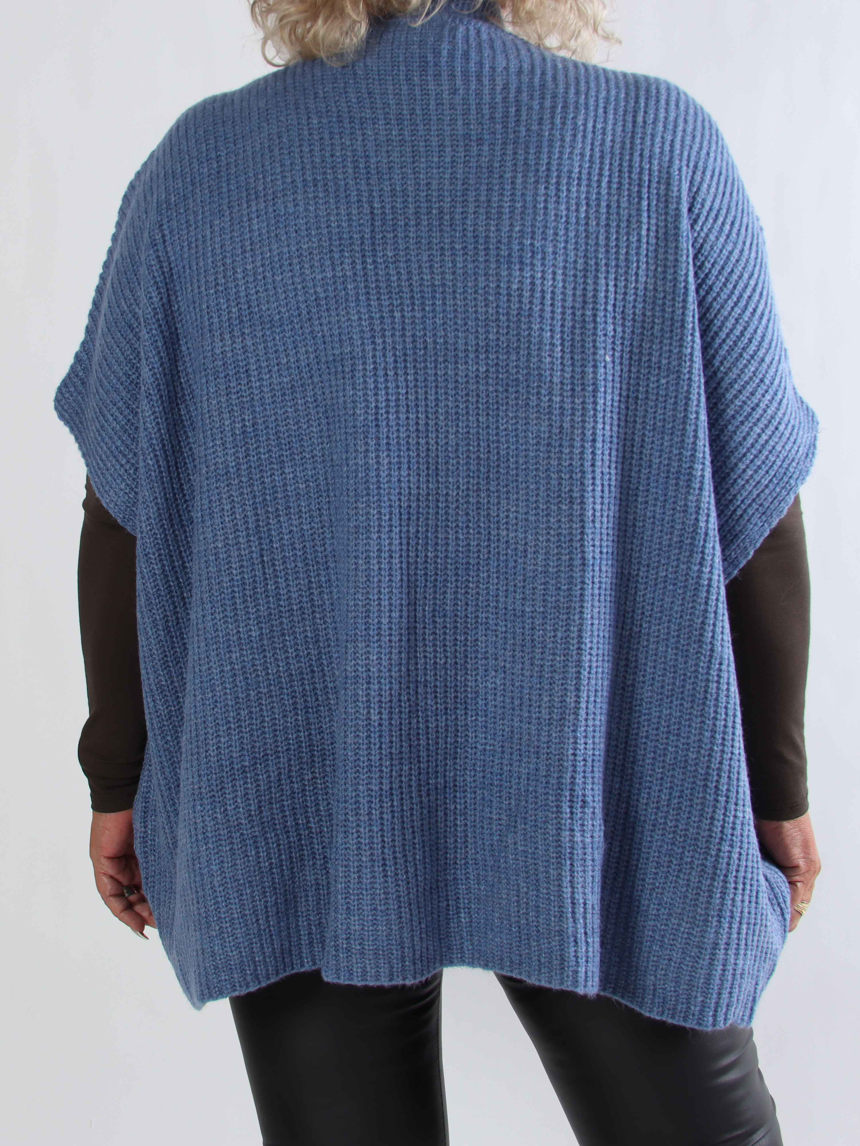 Delfini - Plus size strikcardigan med korte ærmer