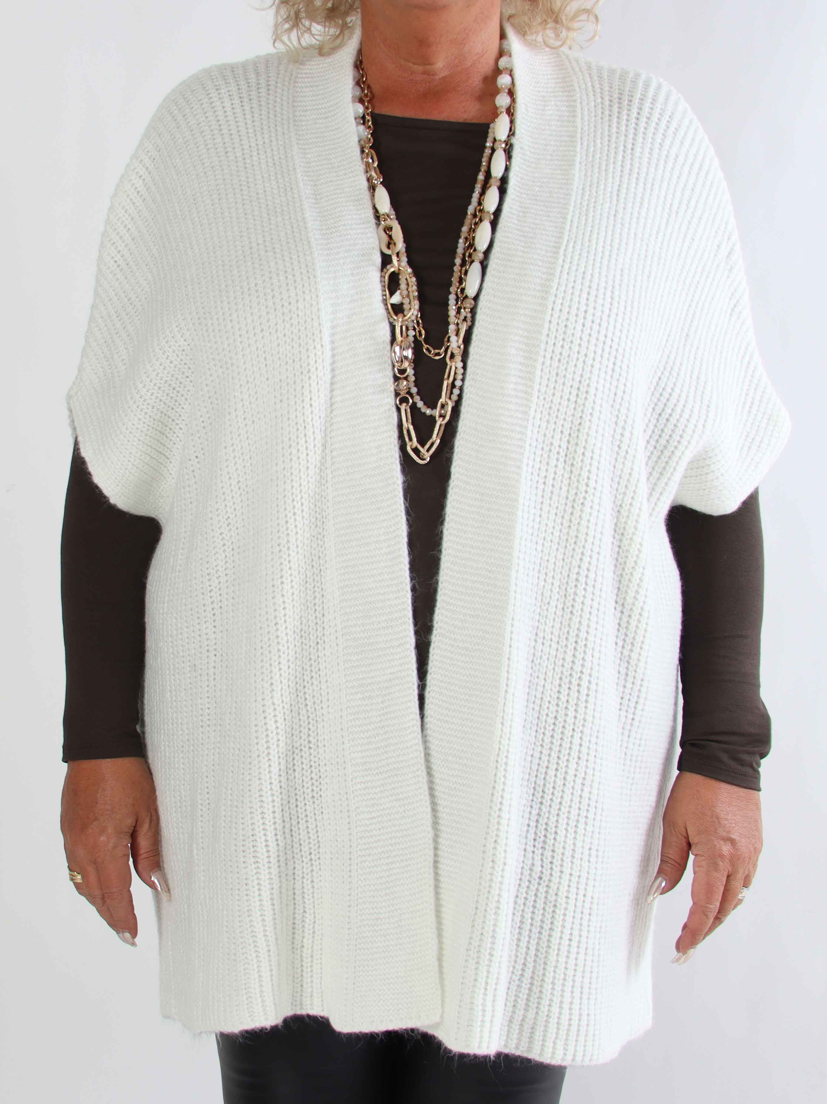 Delfini - Plus size strikcardigan med korte ærmer