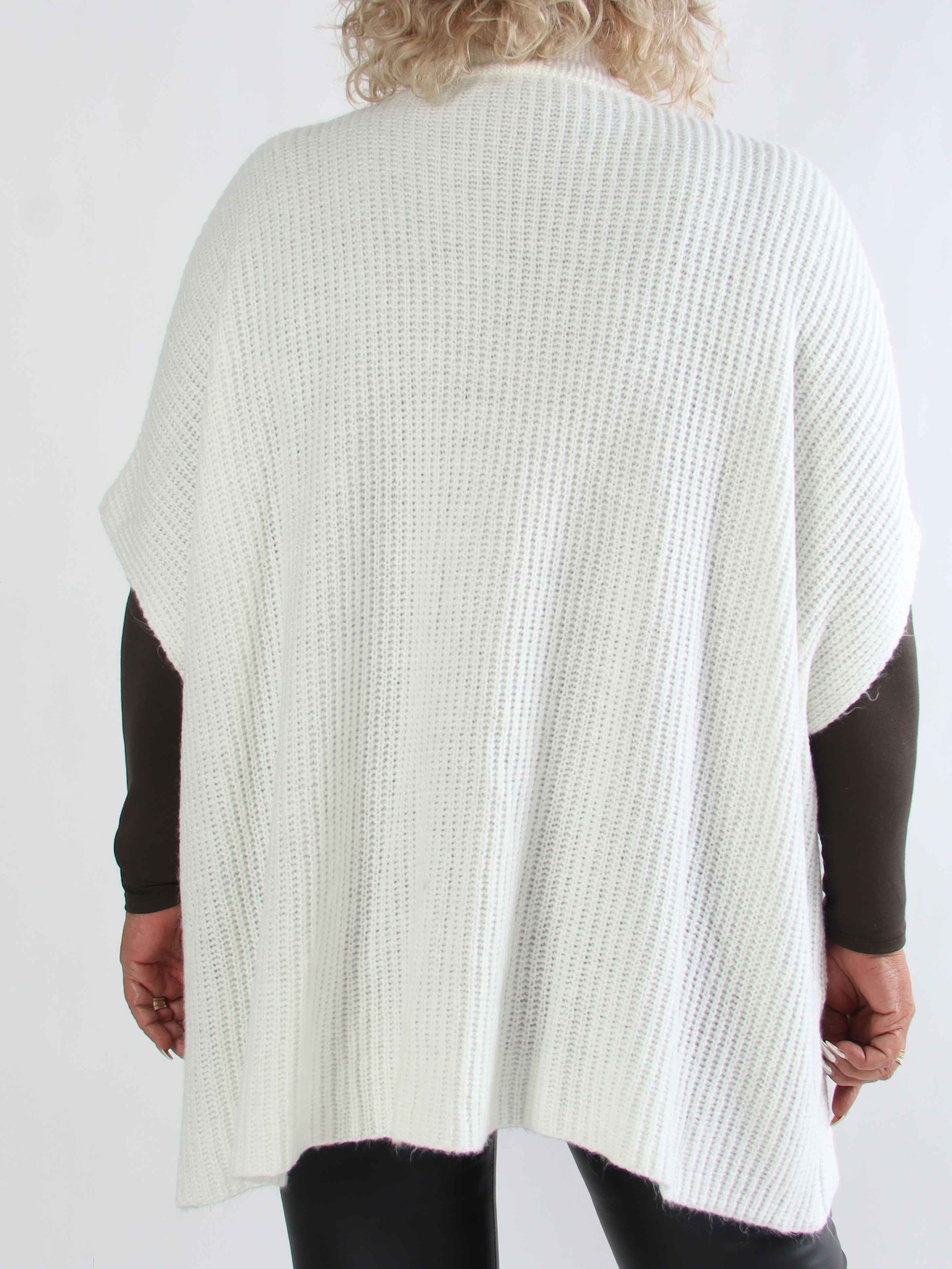 Delfini - Plus size strikcardigan med korte ærmer