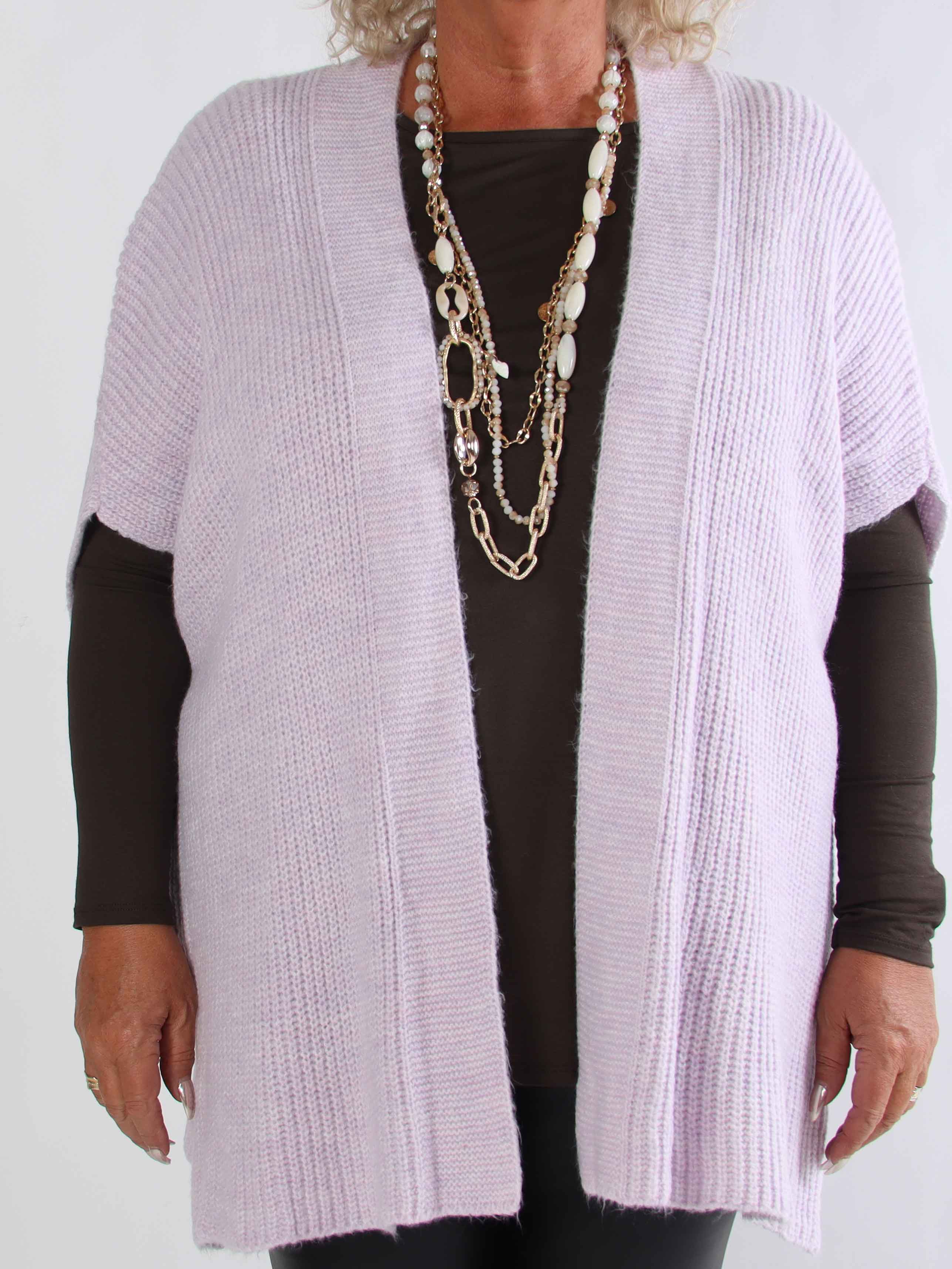 Delfini - Plus size strikcardigan med korte ærmer