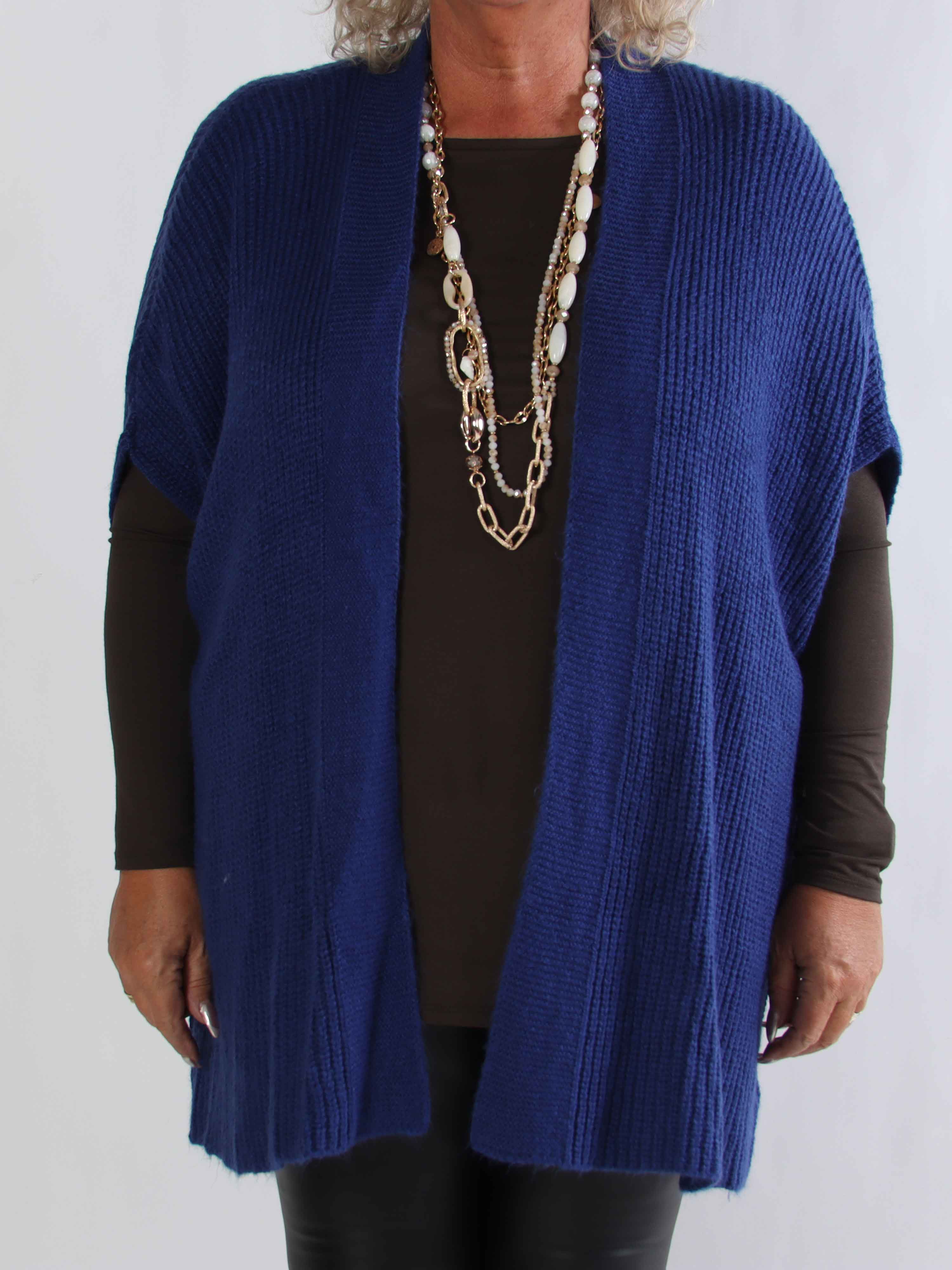 Delfini - Plus size strikcardigan med korte ærmer