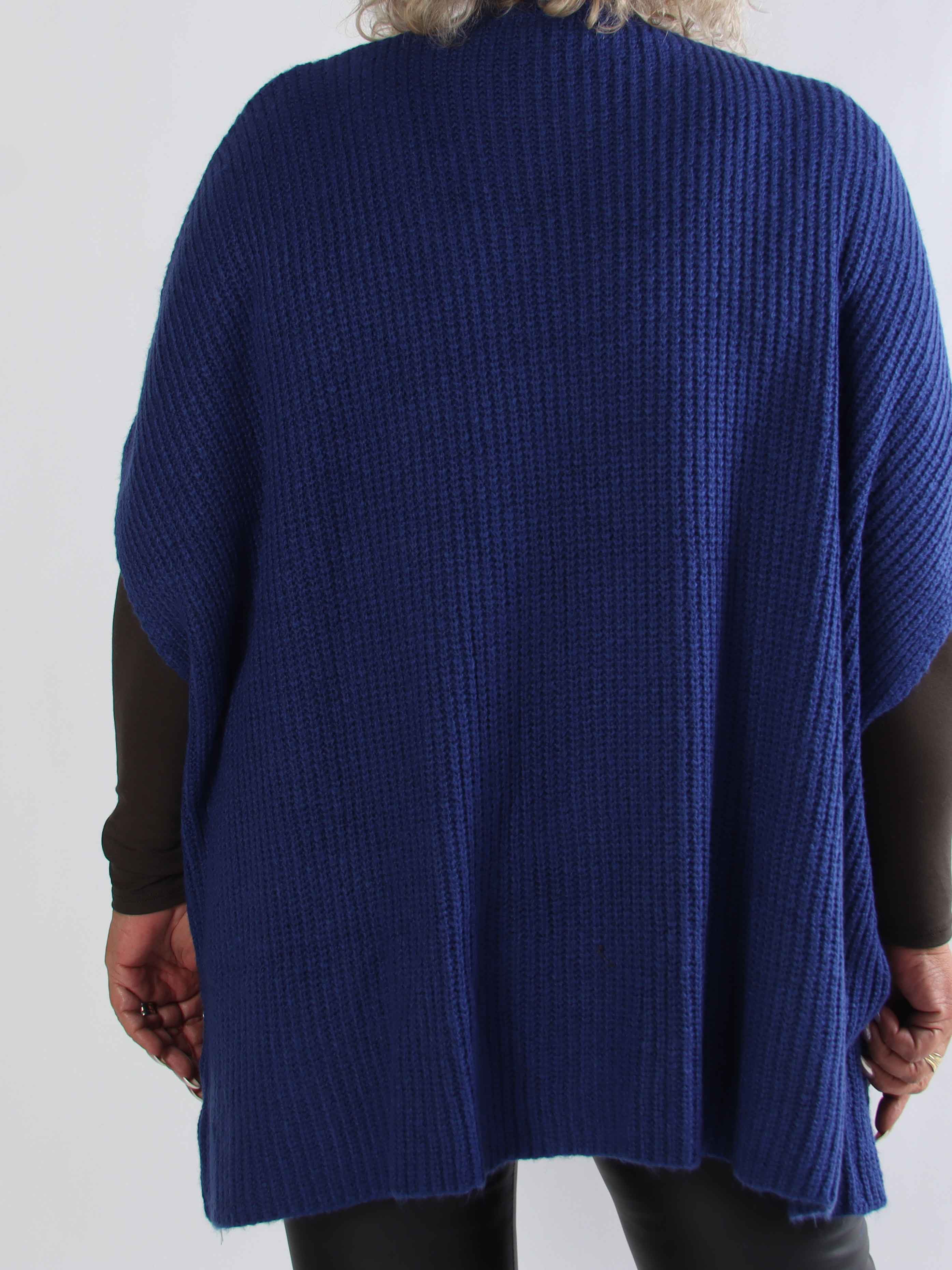 Delfini - Plus size strikcardigan med korte ærmer