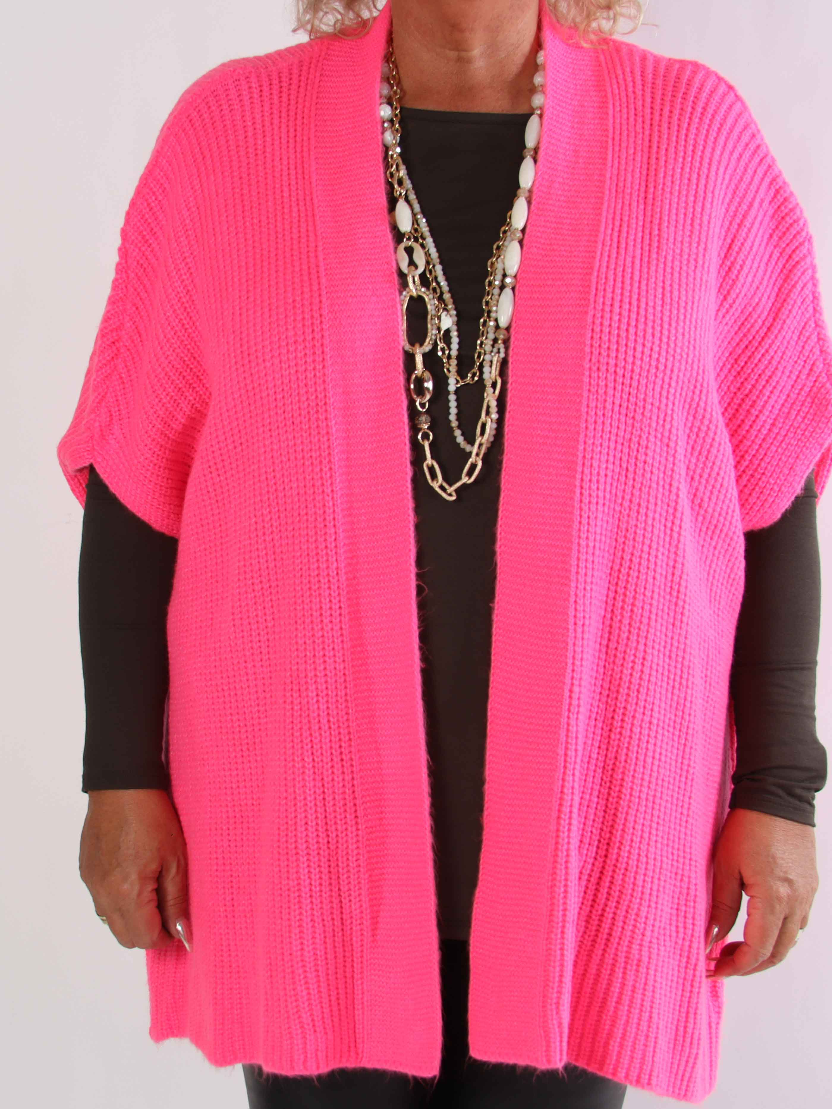 Delfini - Plus size strikcardigan med korte ærmer