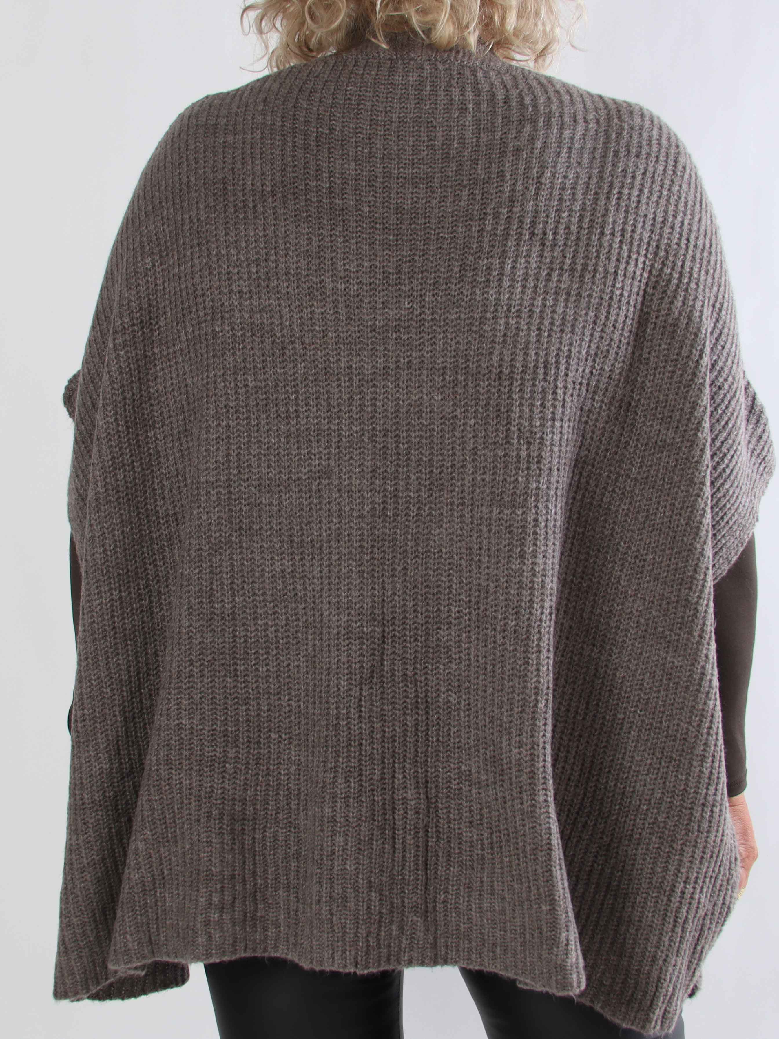 Delfini - Plus size strikcardigan med korte ærmer