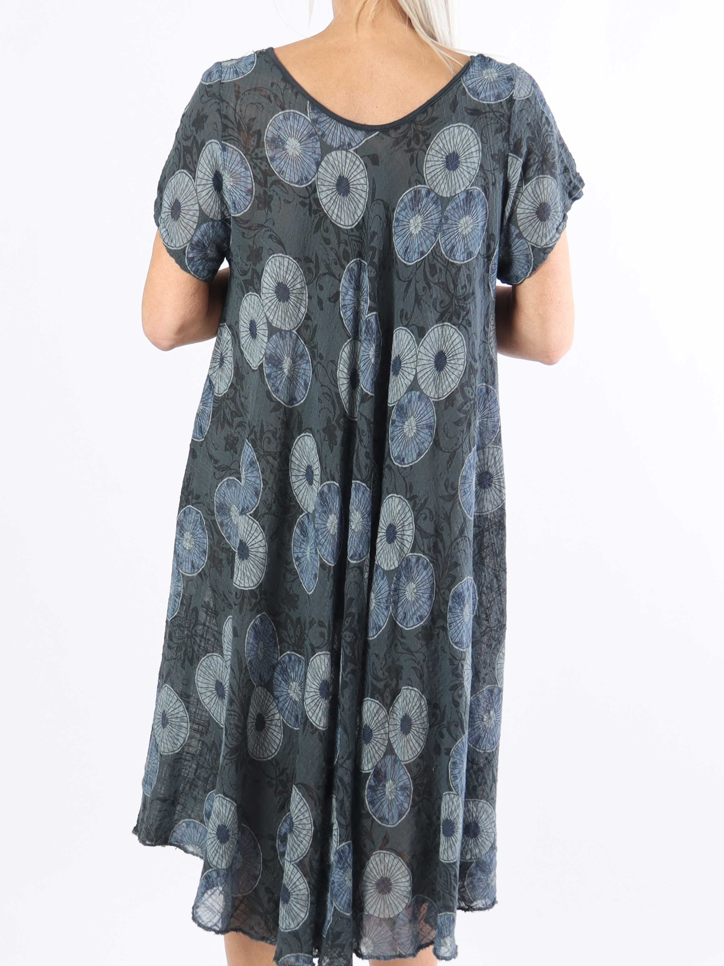 Delphine - Bomuldskjole i plussize med motiv