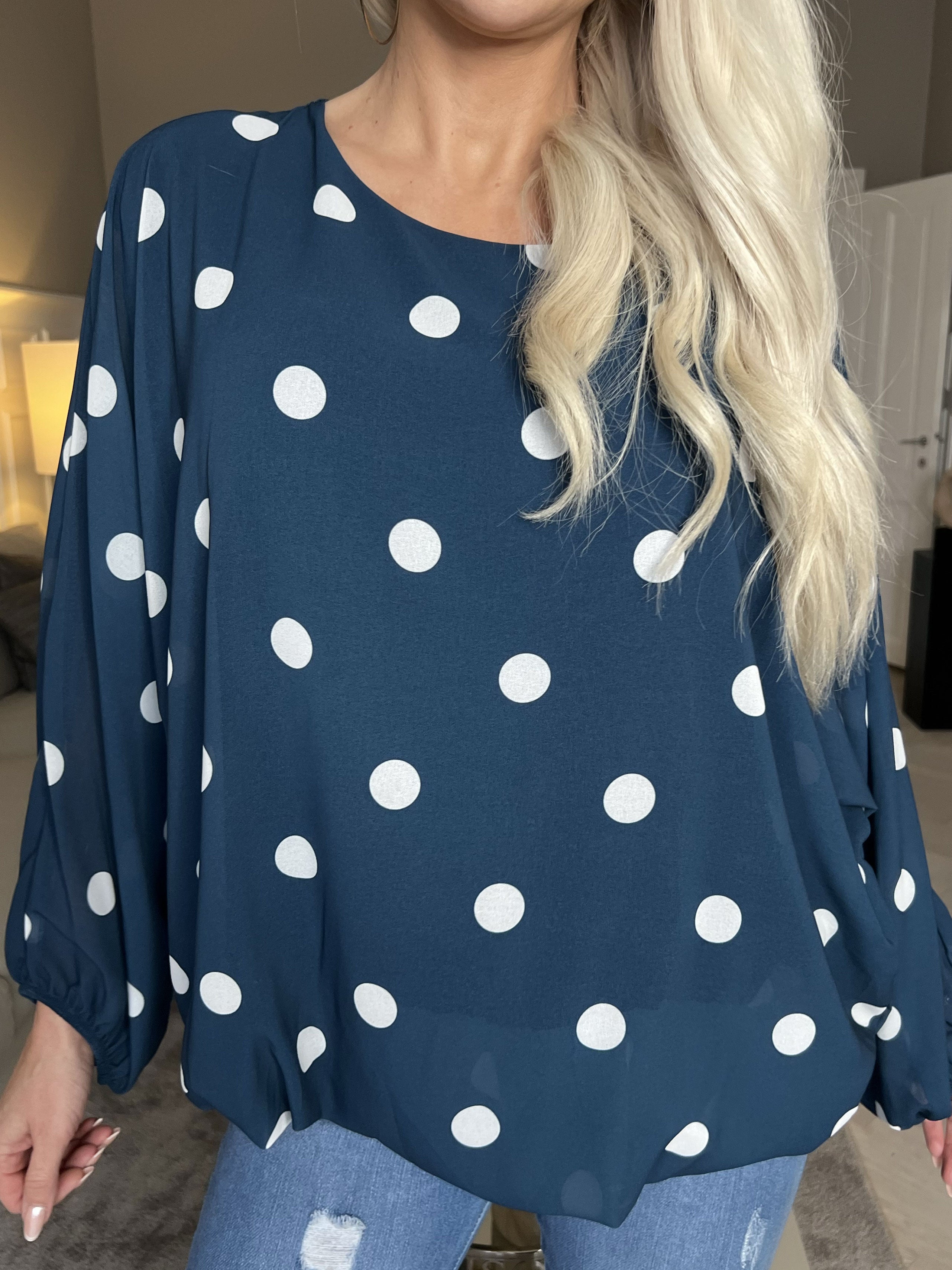 Destiny Dot - Bluse i chiffon med prikker