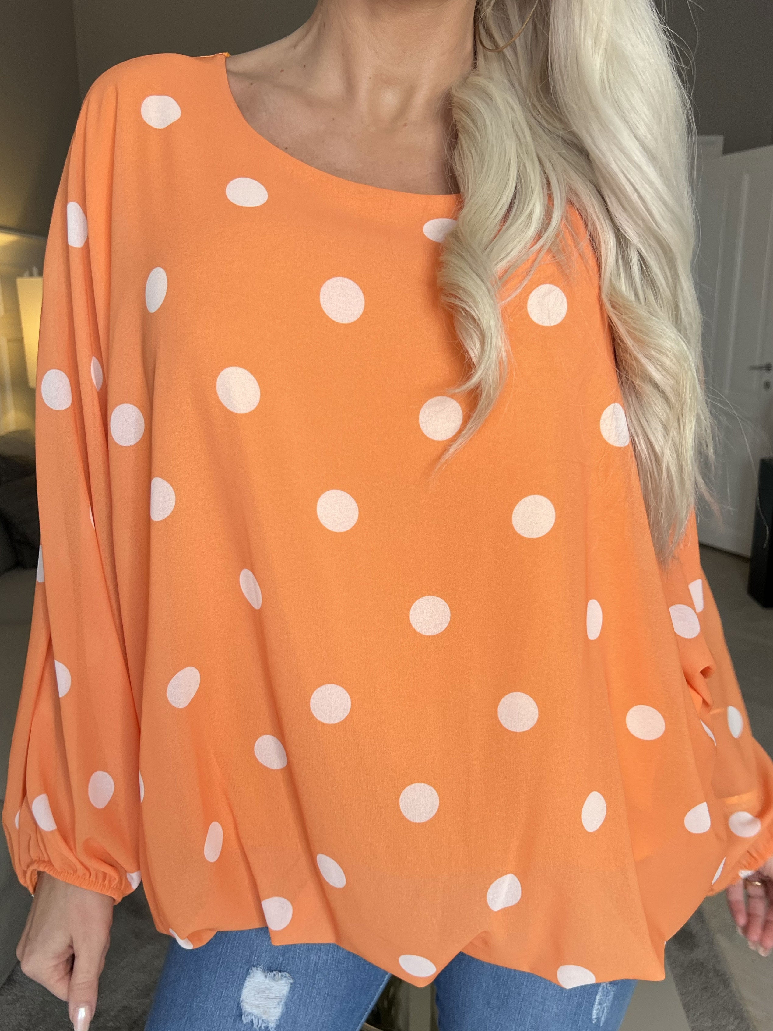 Destiny Dot - Bluse i chiffon med prikker