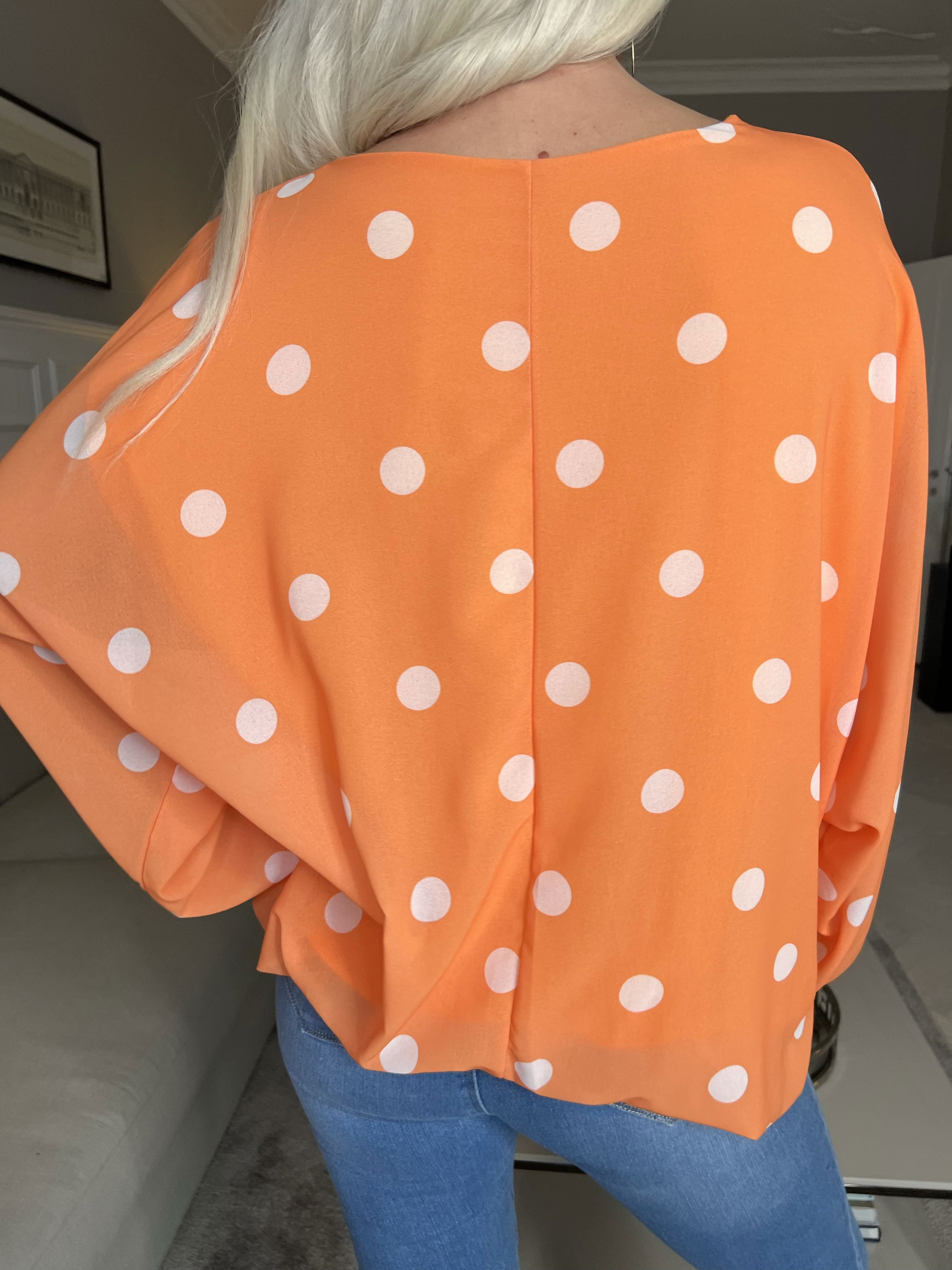 Destiny Dot - Bluse i chiffon med prikker