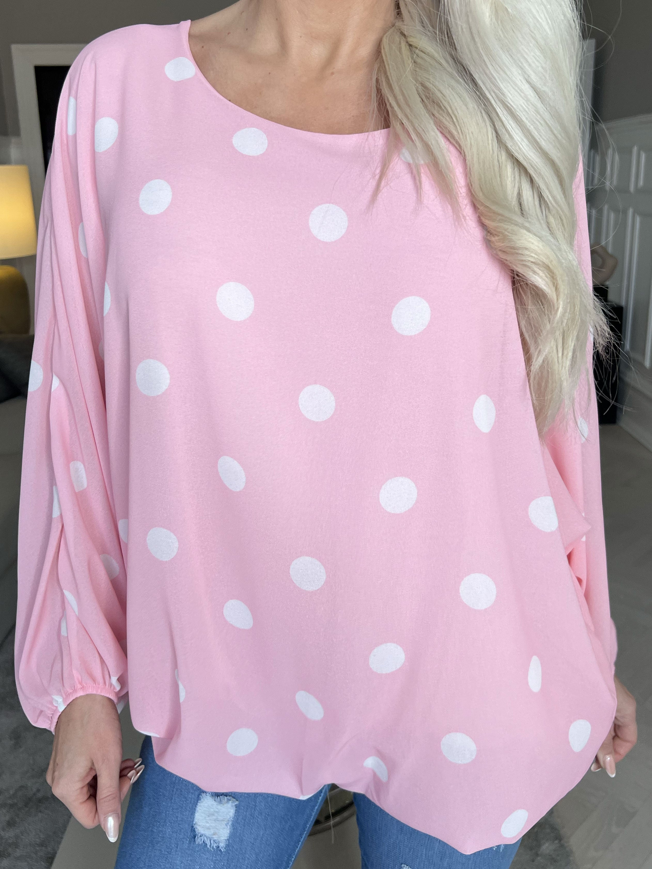 Destiny Dot - Bluse i chiffon med prikker