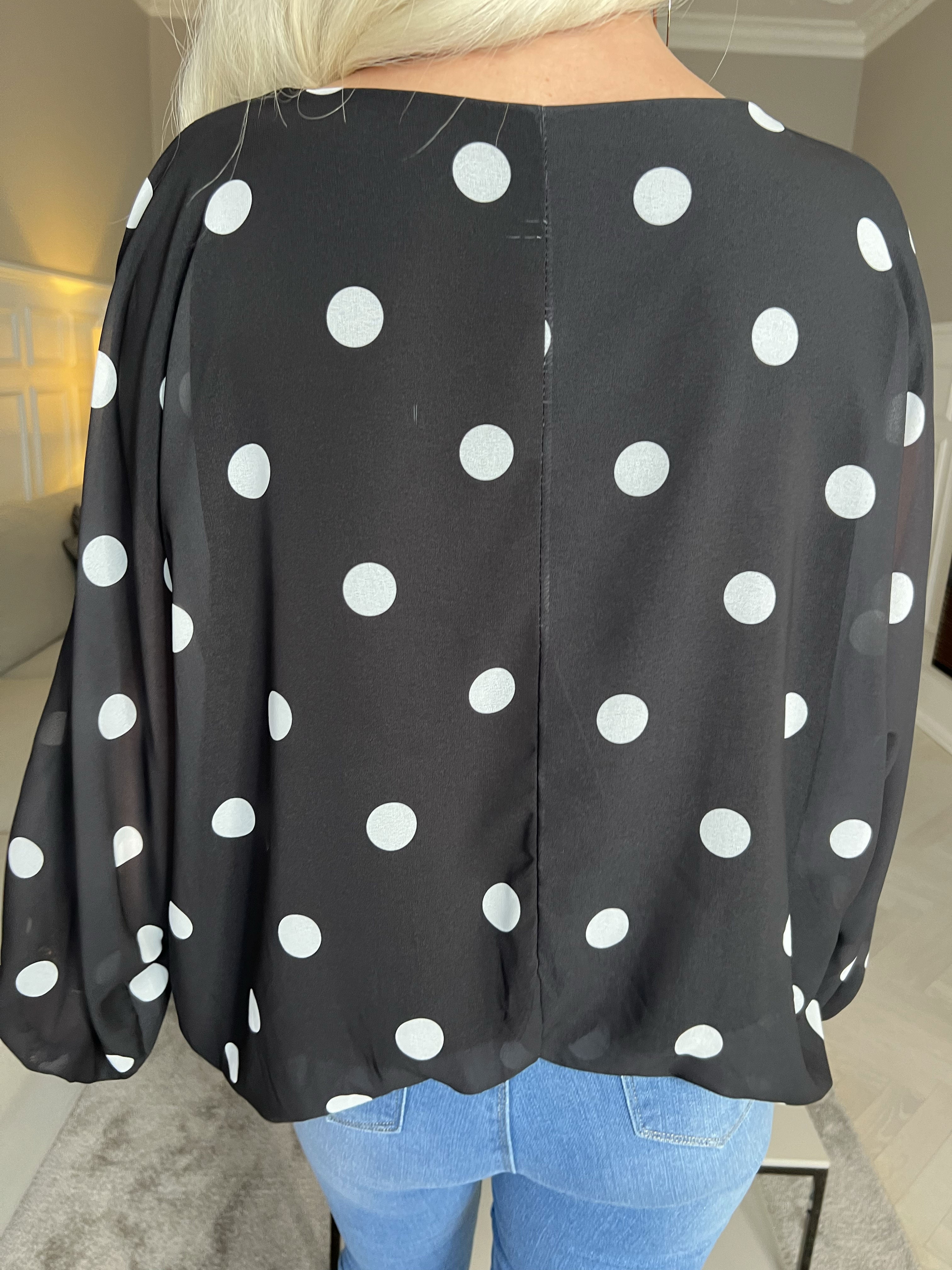 Destiny Dot - Bluse i chiffon med prikker