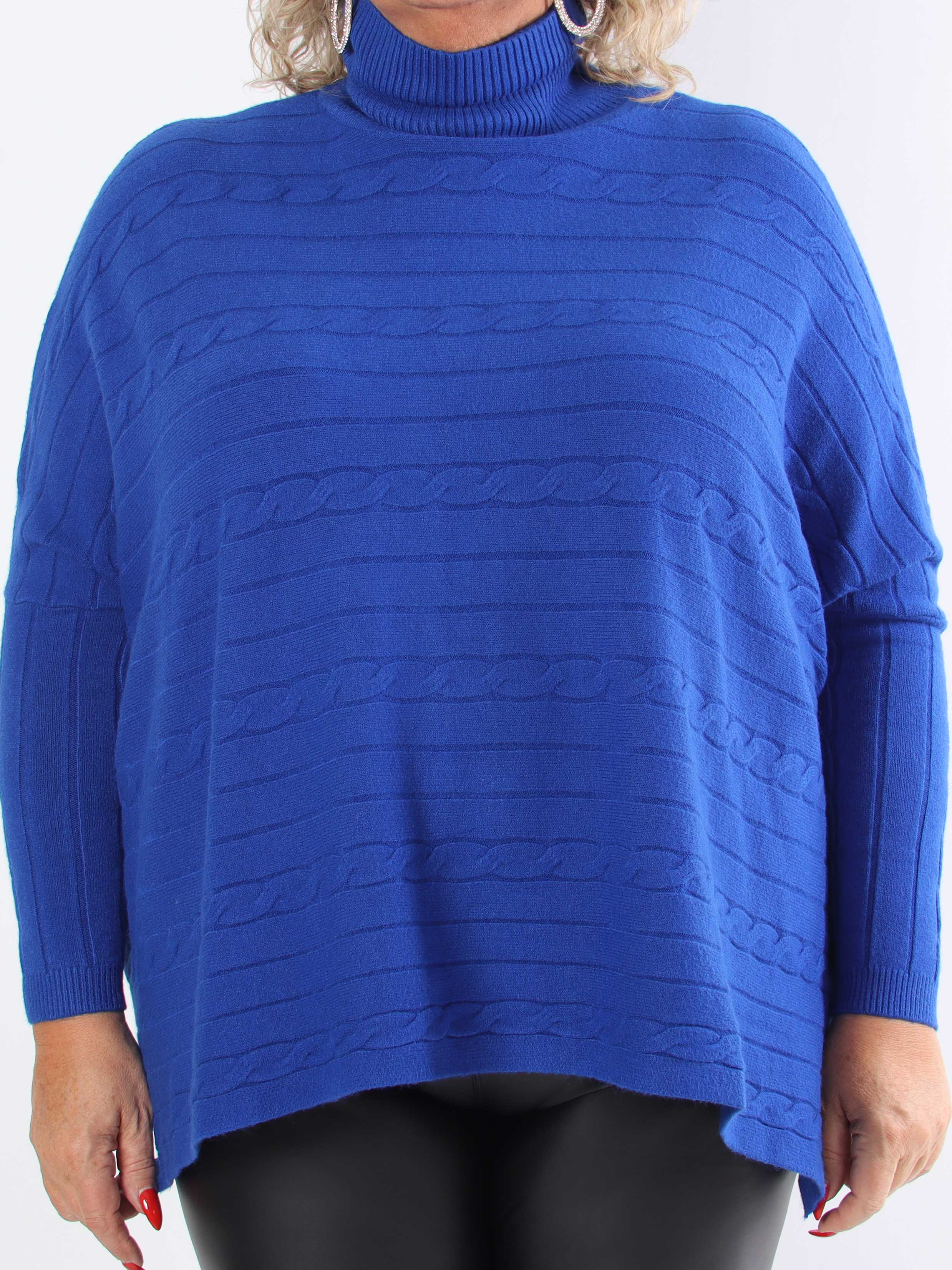 Diamond - Sød blød elastisk plus size strik med turtleneck