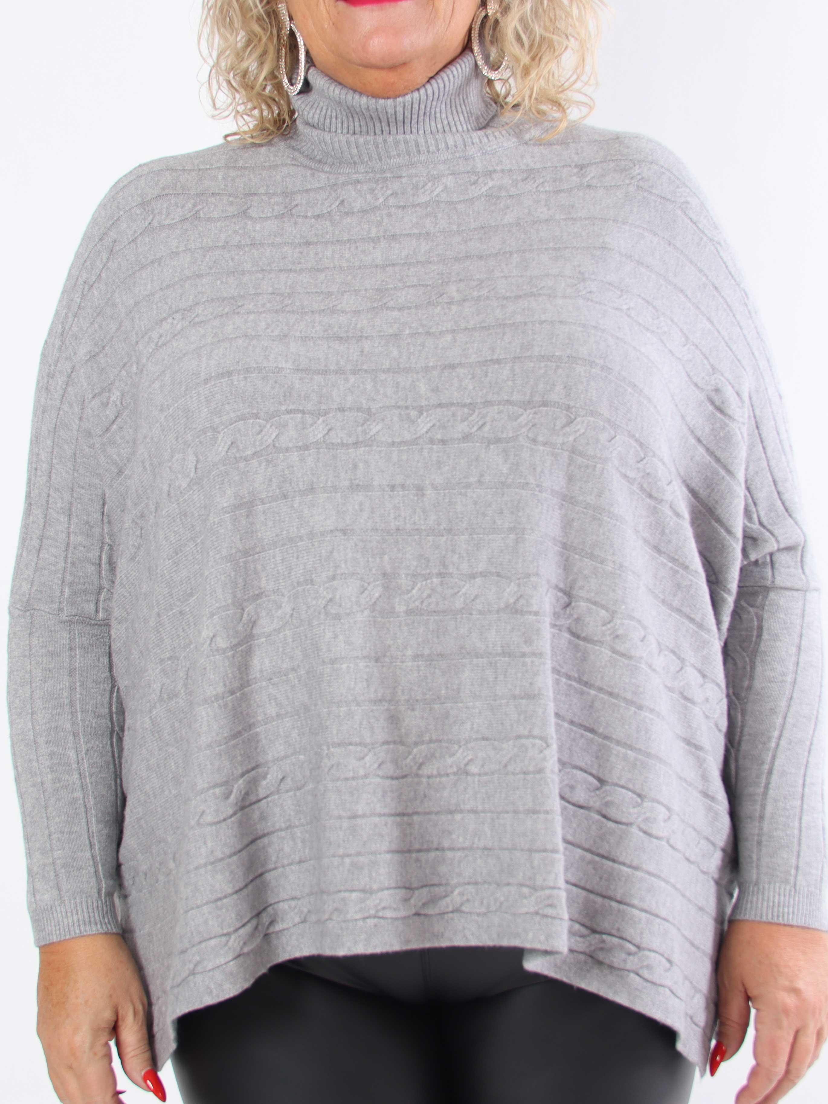 Diamond - Sød blød elastisk plus size strik med turtleneck