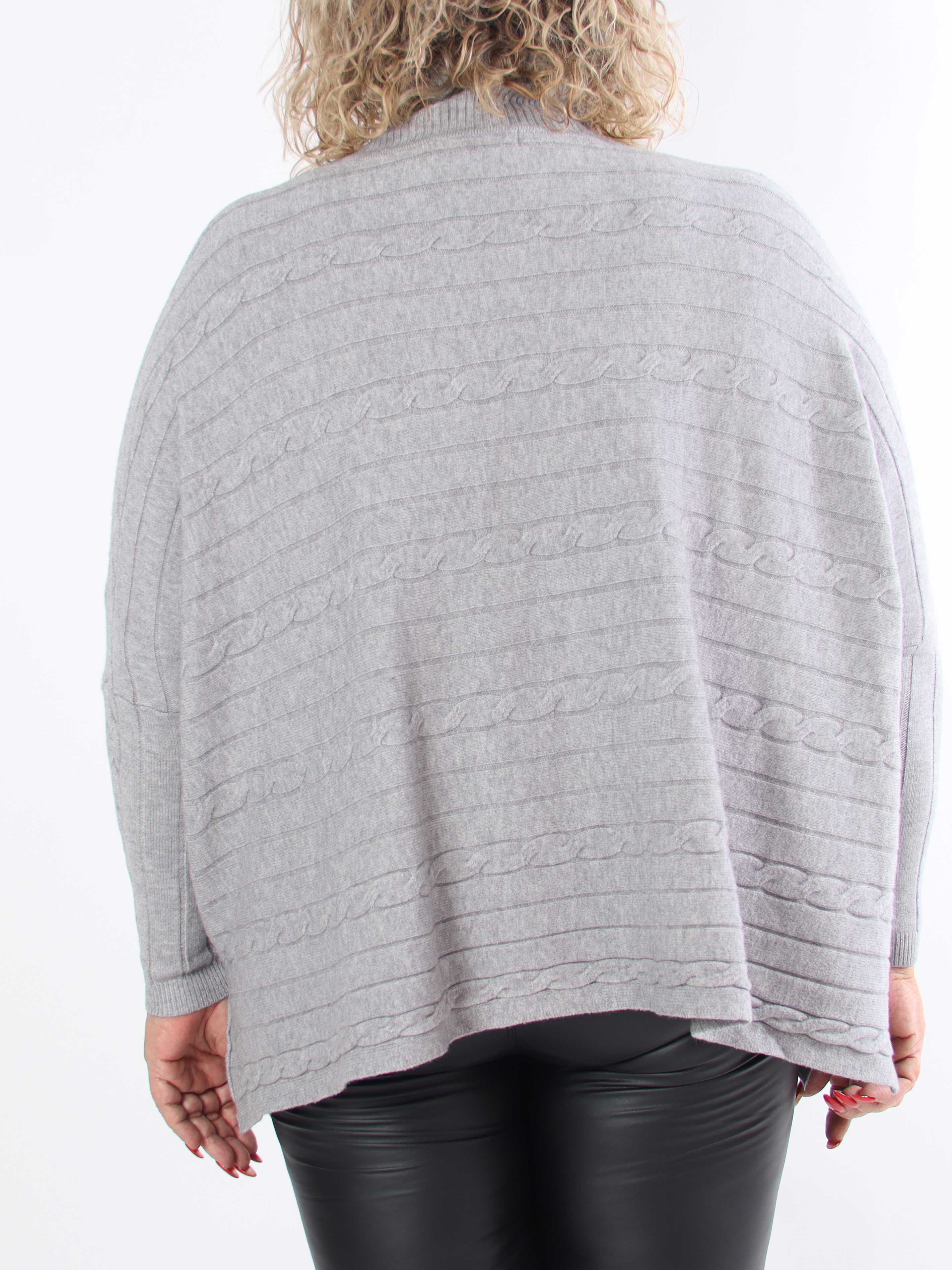 Diamond - Sød blød elastisk plus size strik med turtleneck