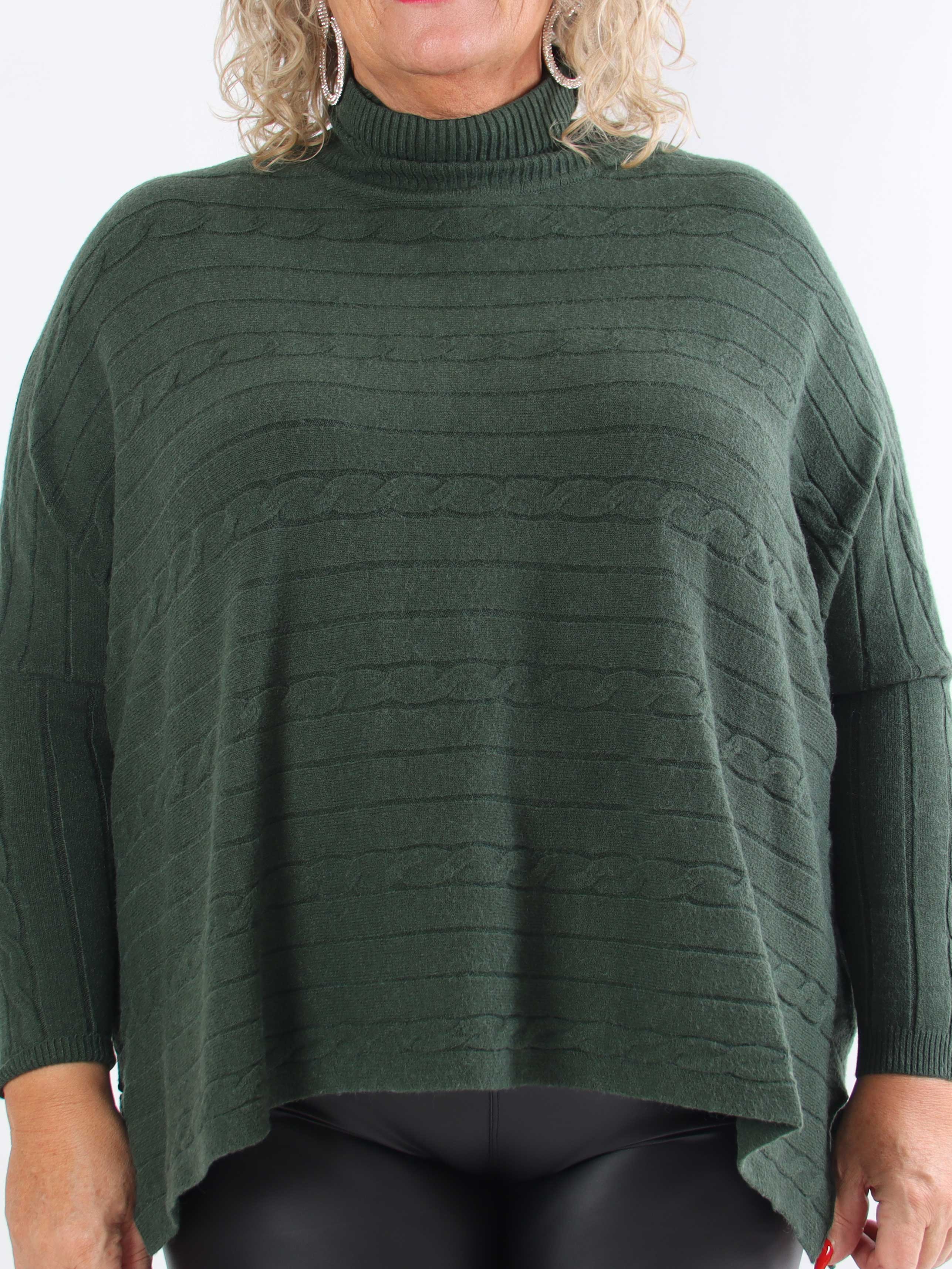 Diamond - Sød blød elastisk plus size strik med turtleneck