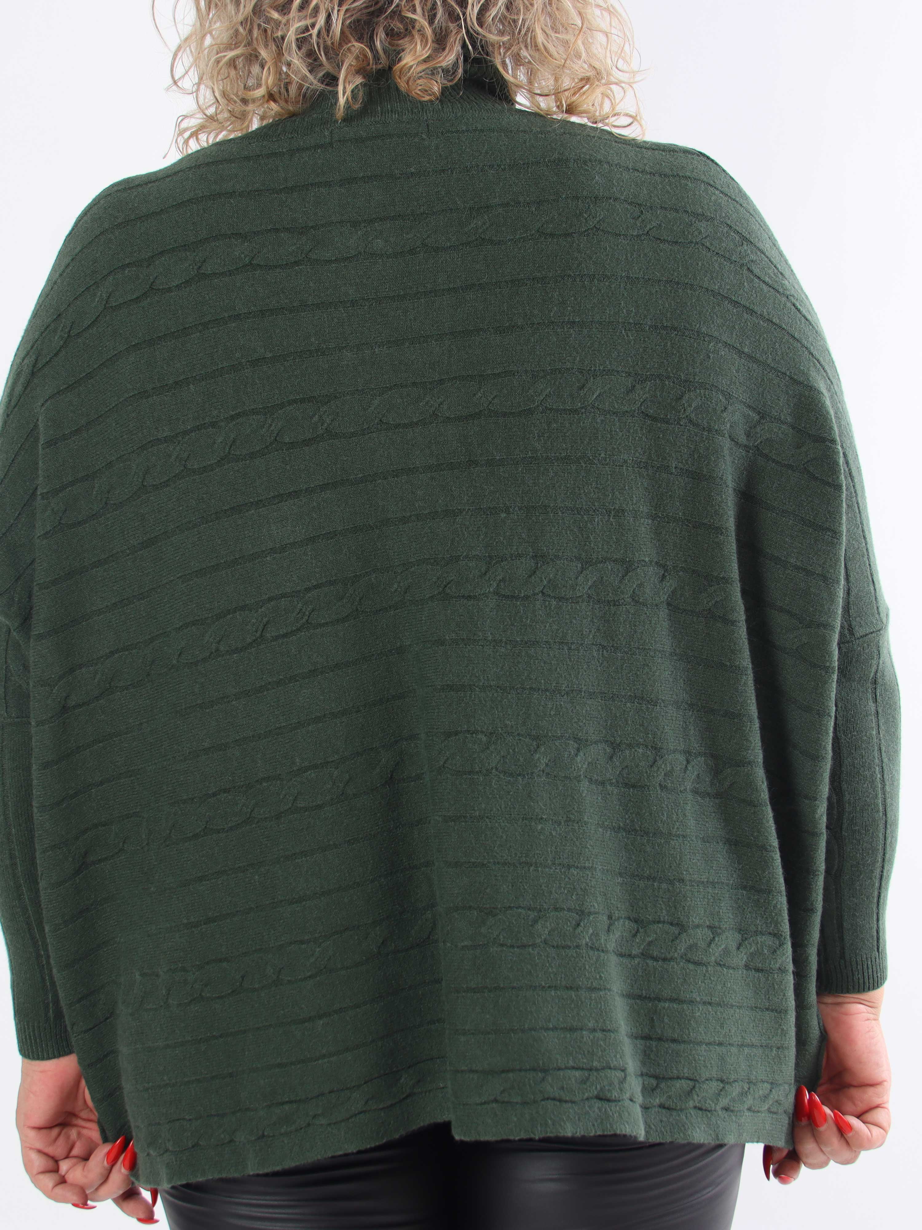 Diamond - Sød blød elastisk plus size strik med turtleneck