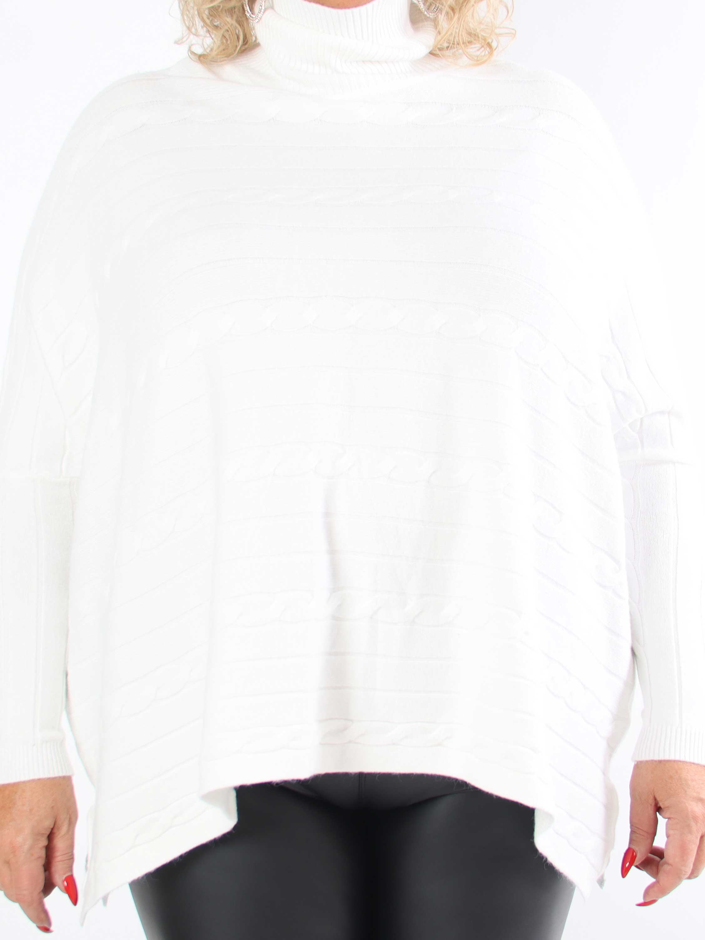 Diamond - Sød blød elastisk plus size strik med turtleneck