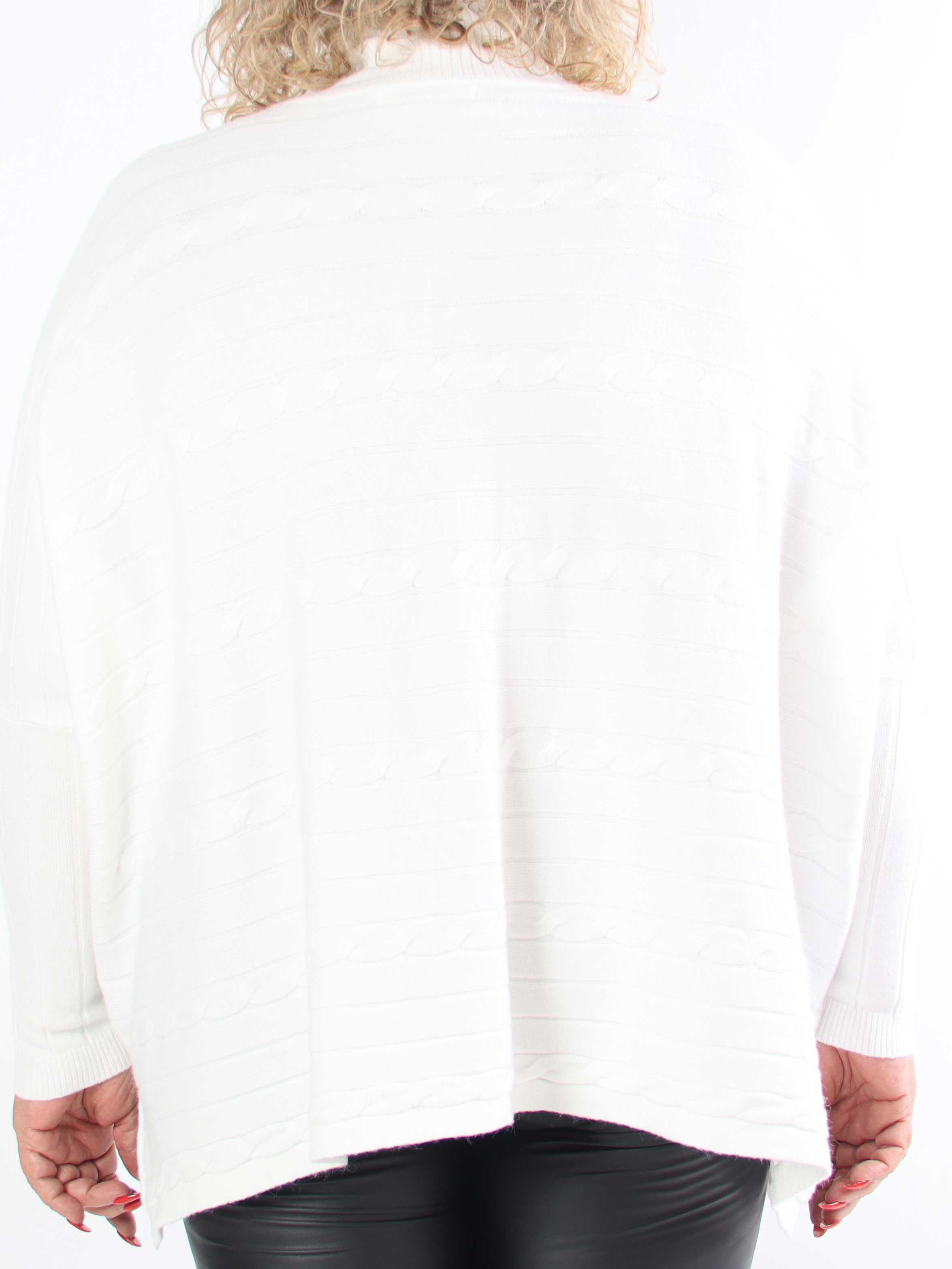 Diamond - Sød blød elastisk plus size strik med turtleneck