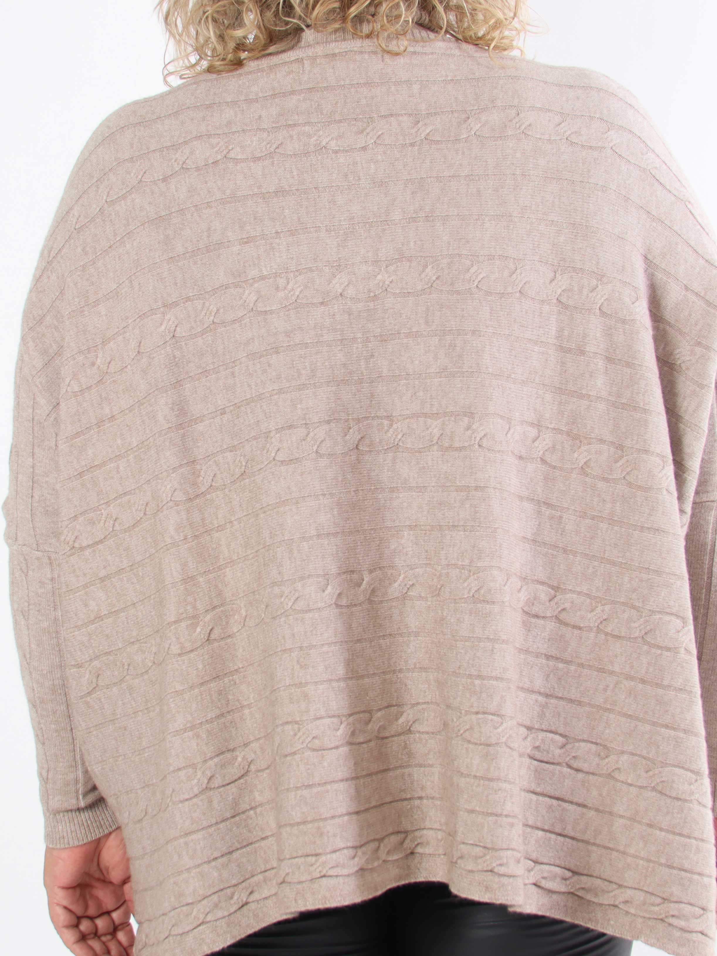 Diamond - Sød blød elastisk plus size strik med turtleneck