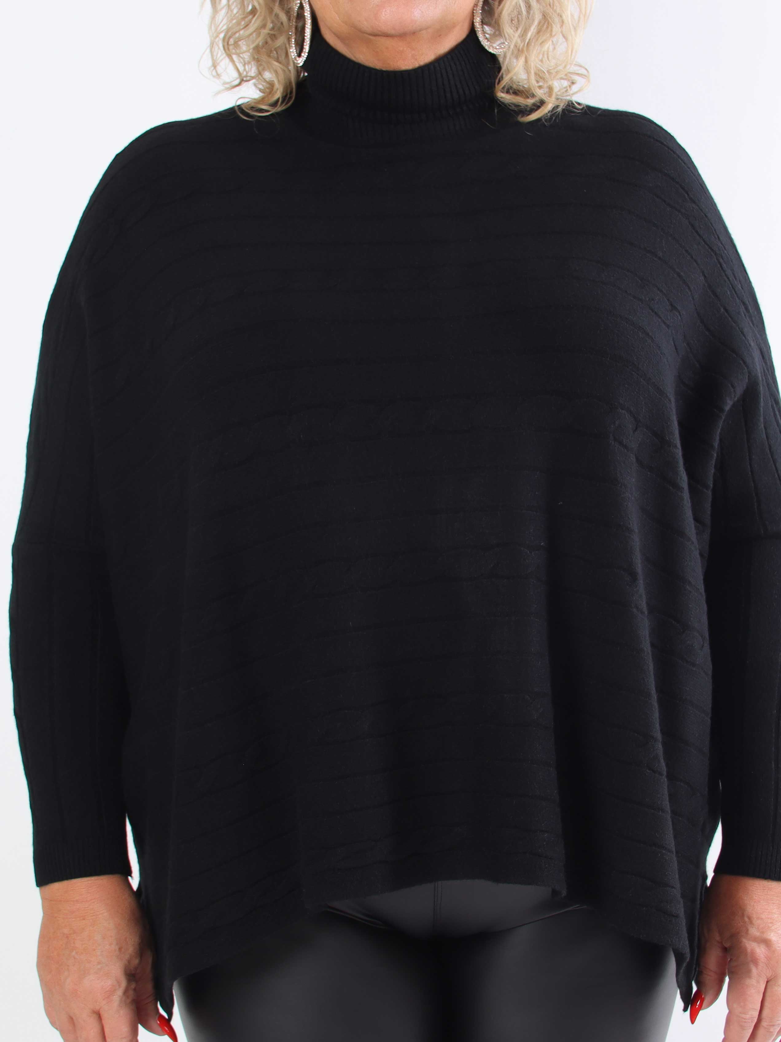 Diamond - Sød blød elastisk plus size strik med turtleneck