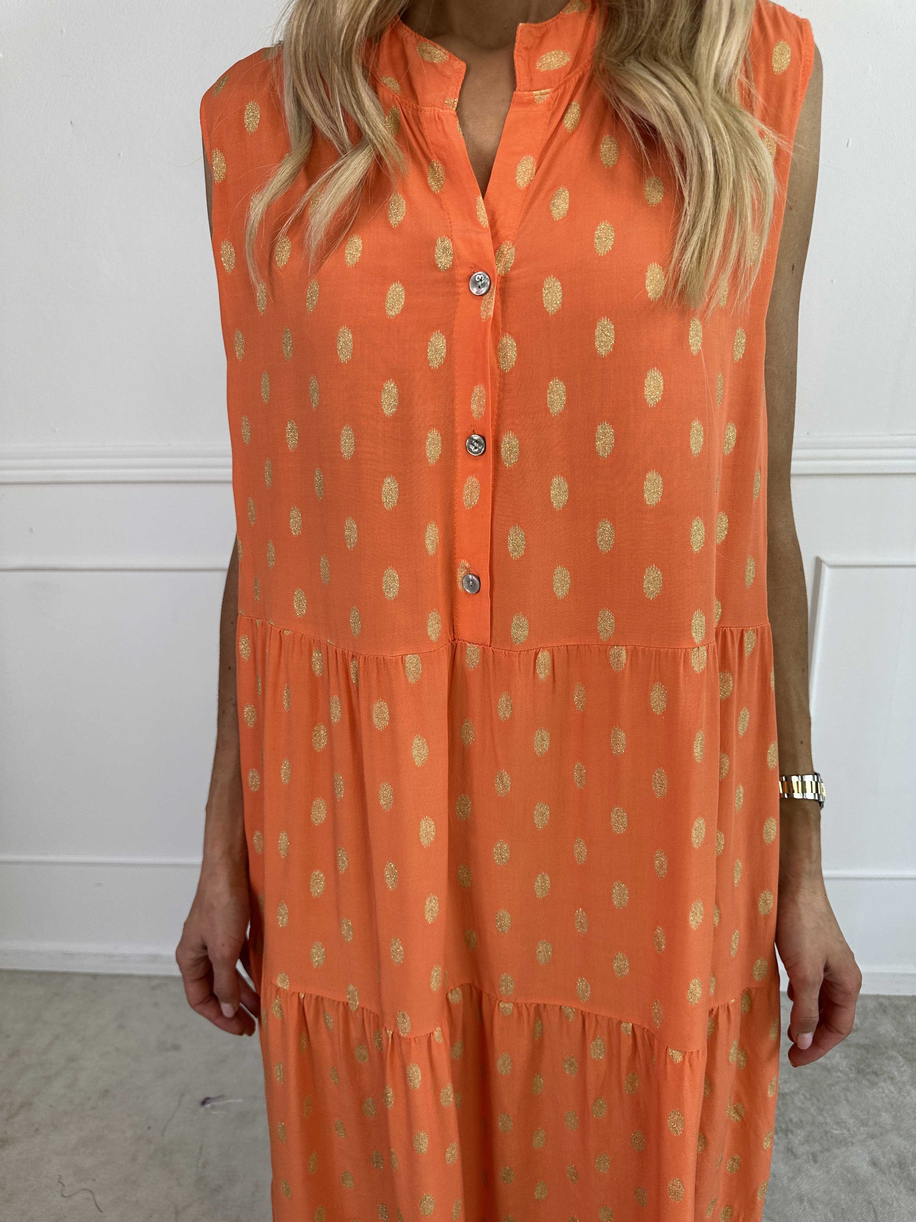 Dotti Gold Sleeveless - Kjole med lag på lag look i viskose