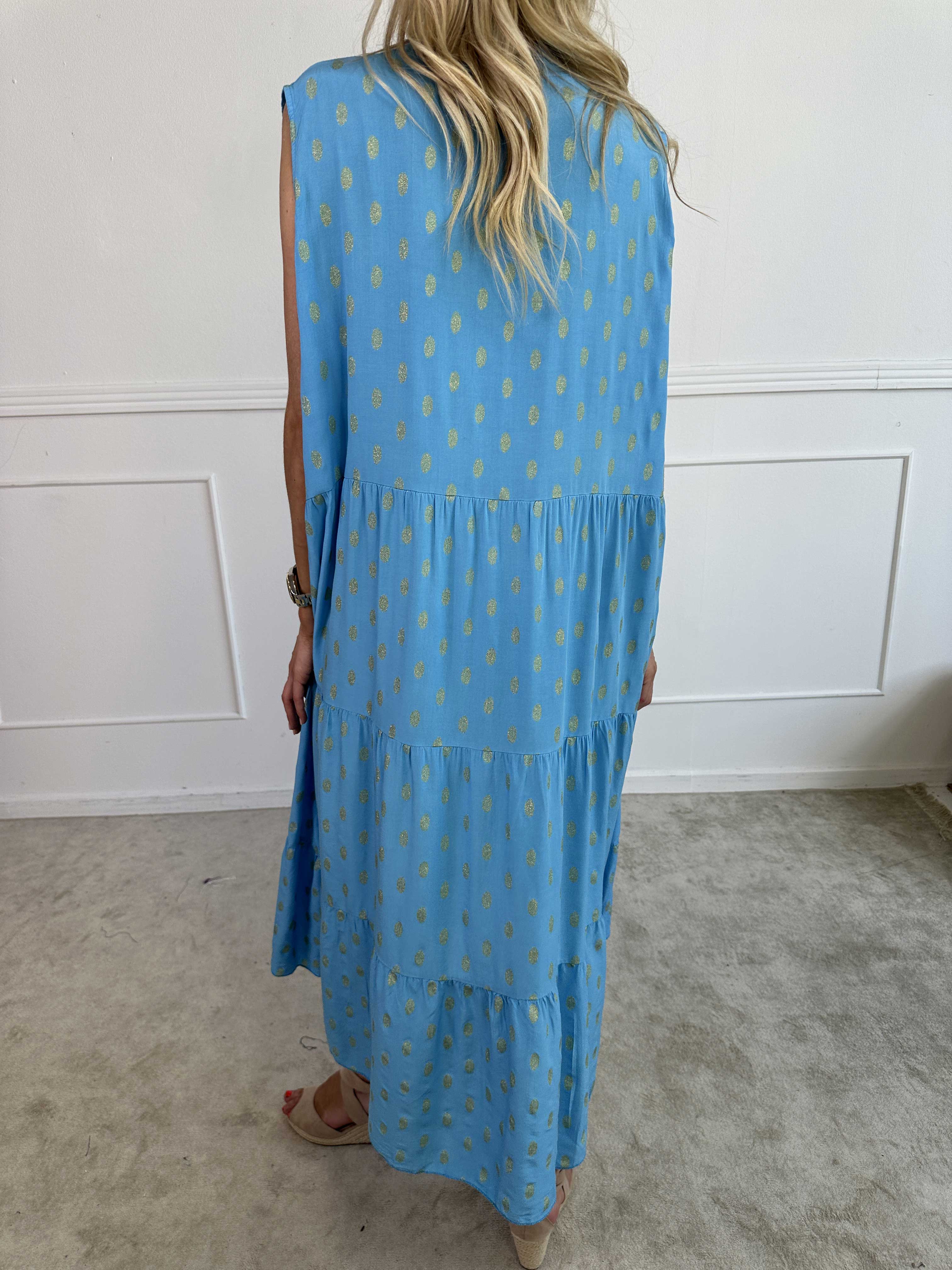 Dotti Gold Sleeveless - Kjole med lag på lag look i viskose