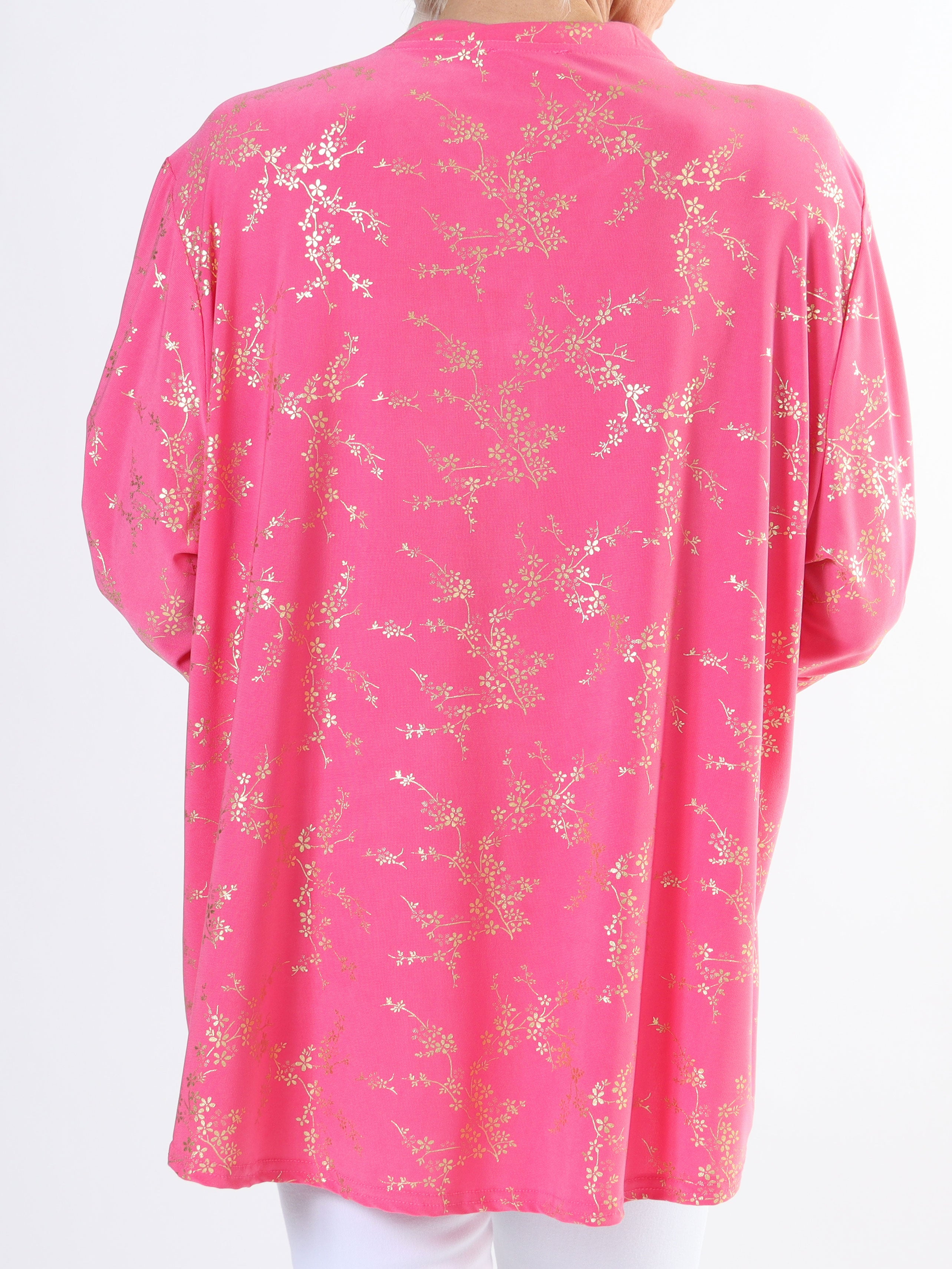 Ebba Gold - Sød plus size bluse i elastisk stof med gulddetaljer